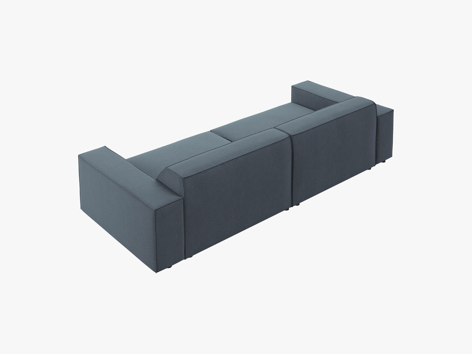 Micadoni 3-Sitzer Sofa Jodie Strukturierter Stoff Megan Blau