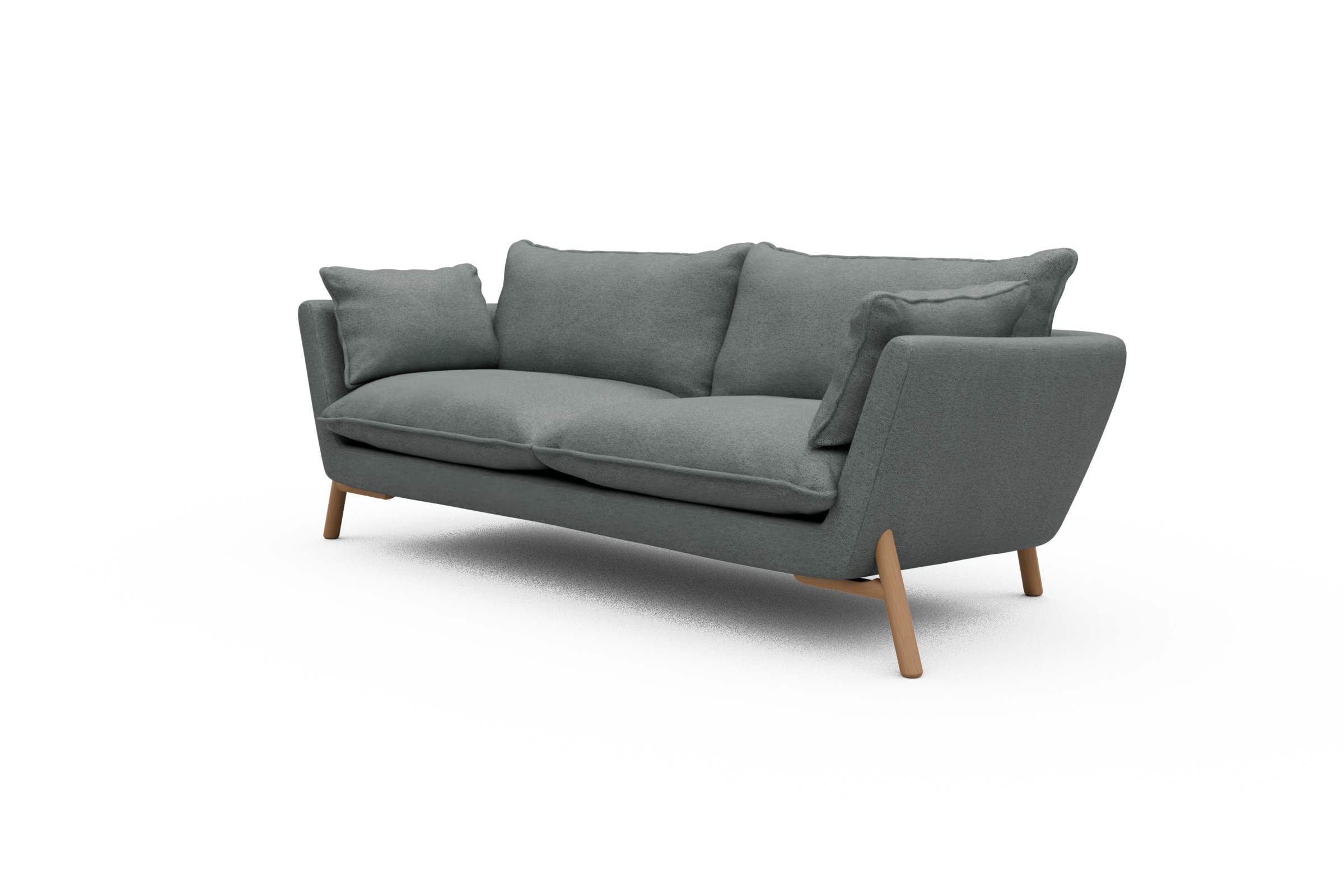 Sofa Emil PREMIUM 3-Sitzer Beinfarbe Eiche Natur Denari-Soft-Grey