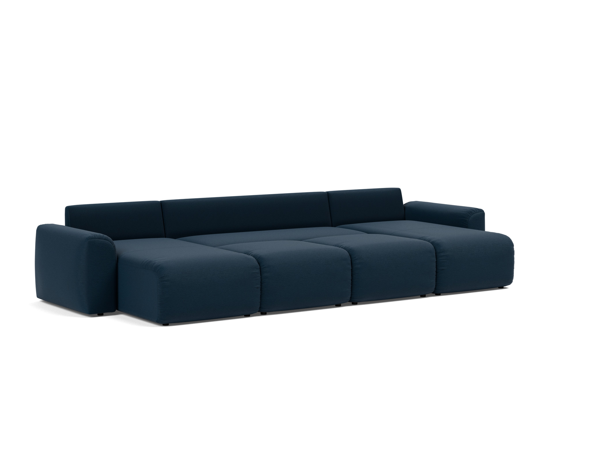 Schlafsofa Norum U-Form mit Chunky-Armlehnen Flachgewebe Mixed Dance 528-Blue