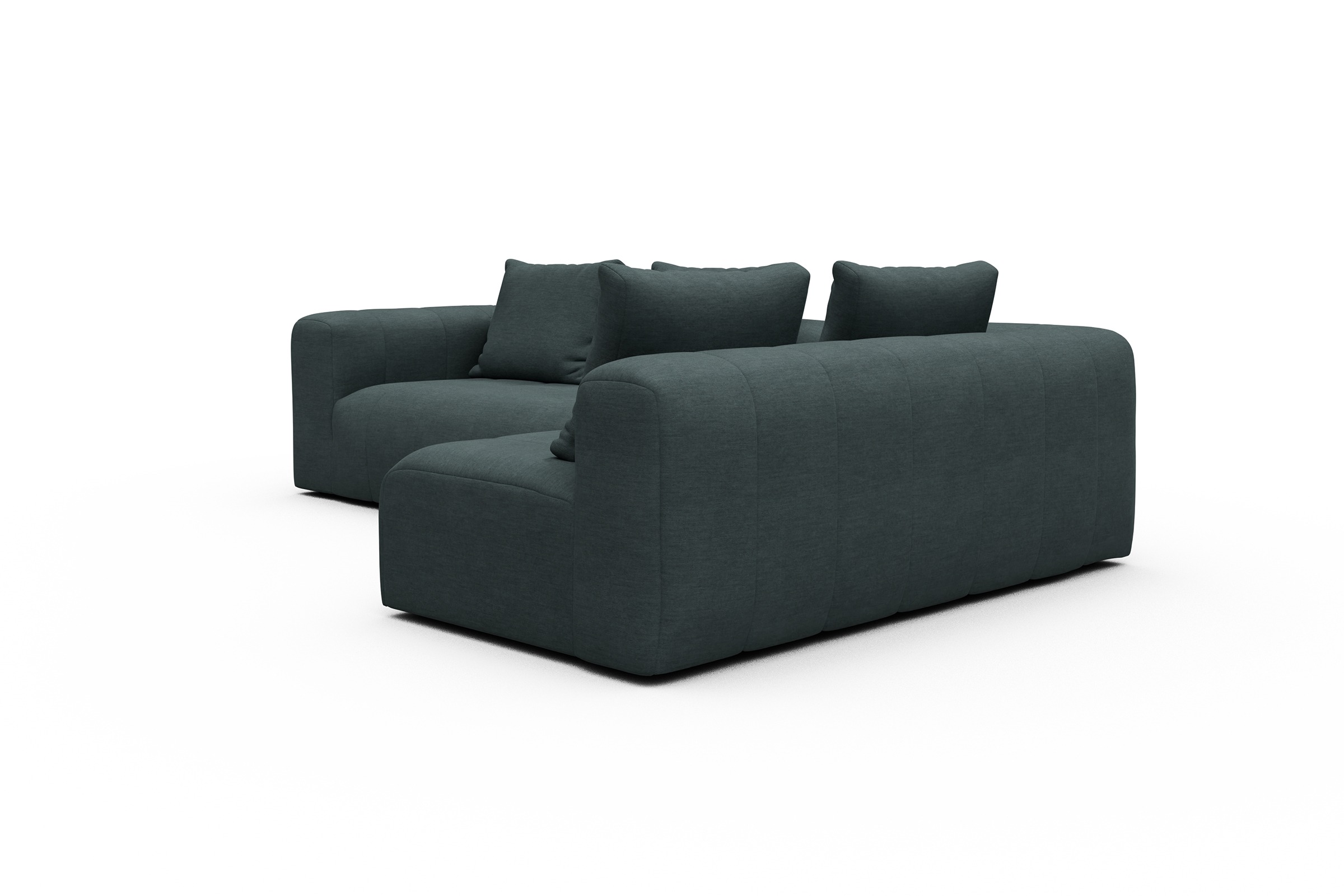Ecksofa Hugo 2x 2,5-Sitzer Armlehne links Vivus-Blue