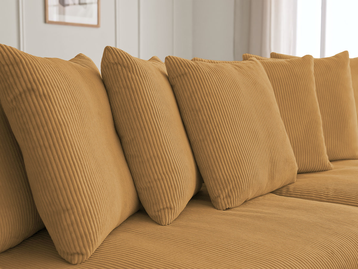 Bobochic Enore Ecksofa 330 × 157 cm Cordsamt Gelb Ecke rechts