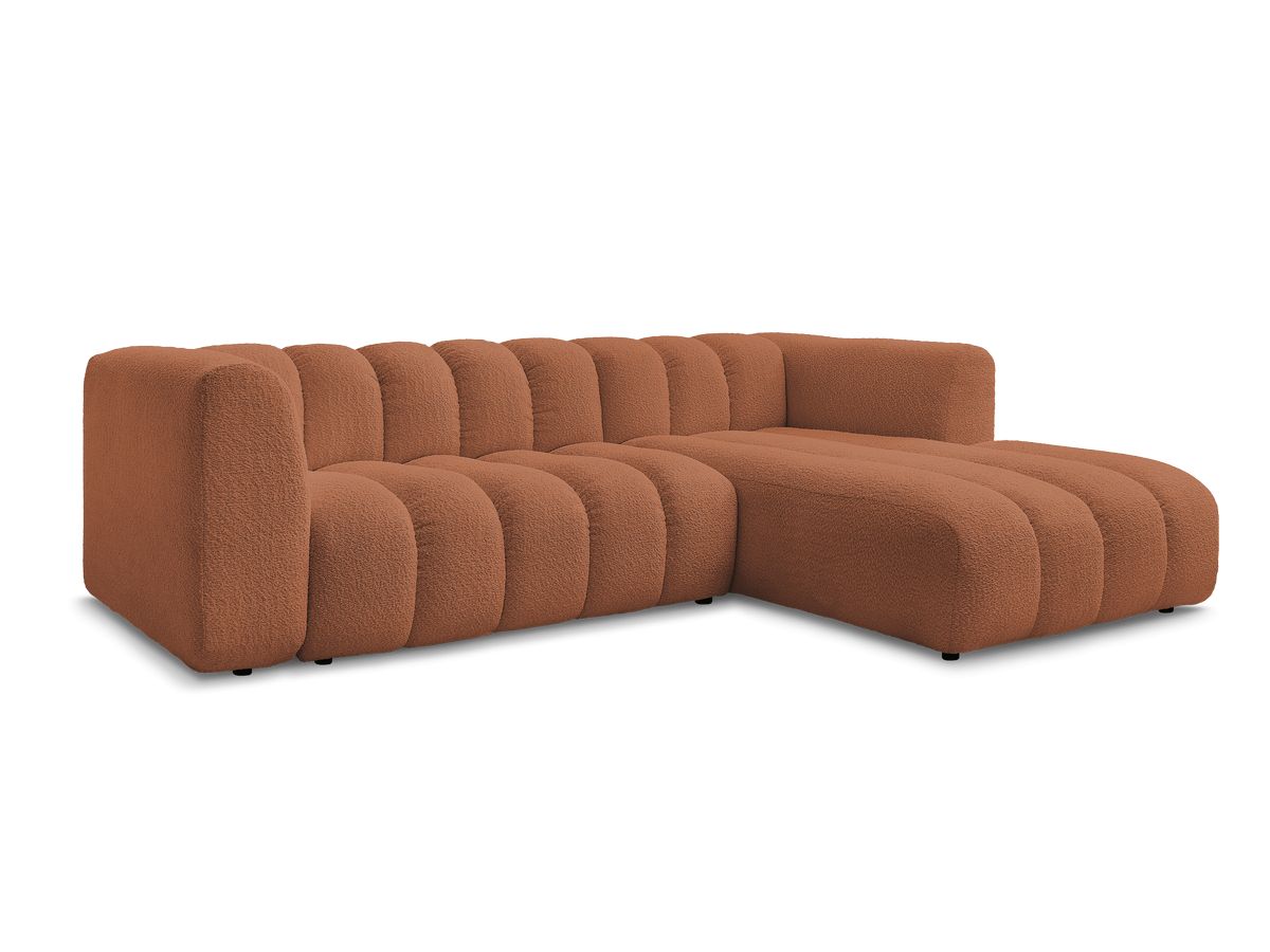 Bobochic Talia Ecksofa Bouclé-Stoff Orange Ecke rechts