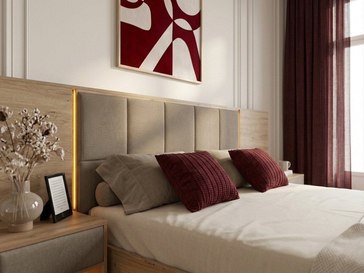 Bobochic Ryokan Polsterbett mit Bettkasten Strukturstoff Taupe, Liegefläche 160 × 200 cm