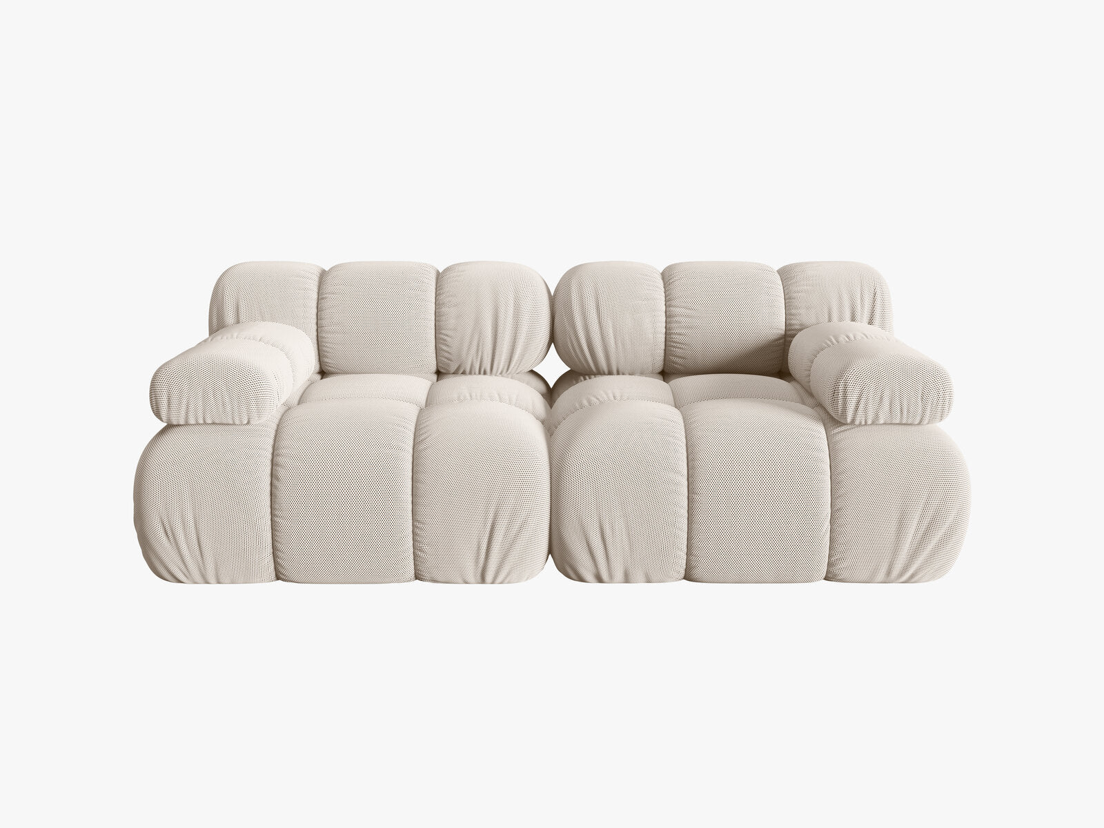 Micadoni Modulares Sofa Bellis 2-Sitzer 3D-Stoff Sonic Helles Beige