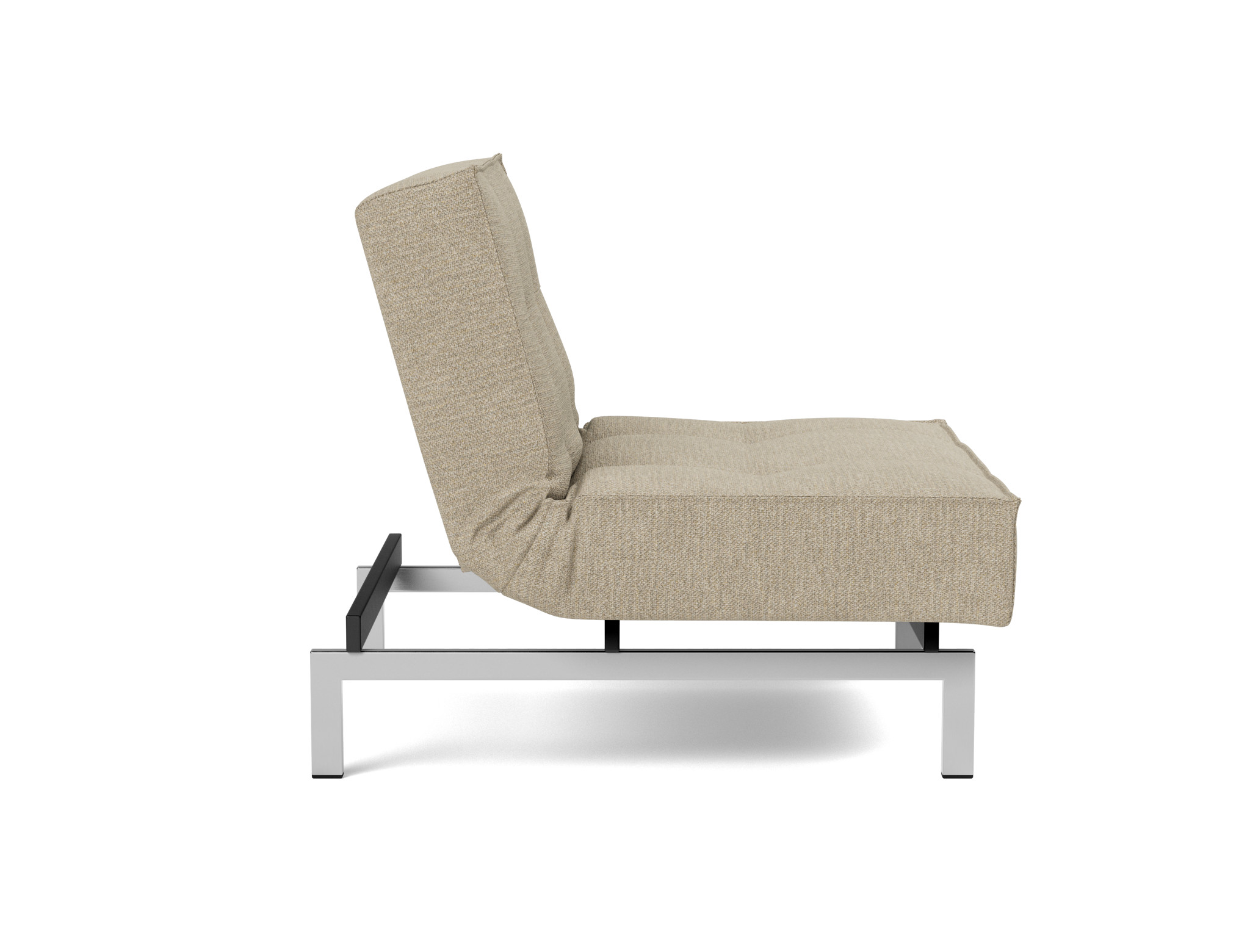 Sessel Splitback Strukturierter Stoff Taura 356-Sand Beine Chrom
