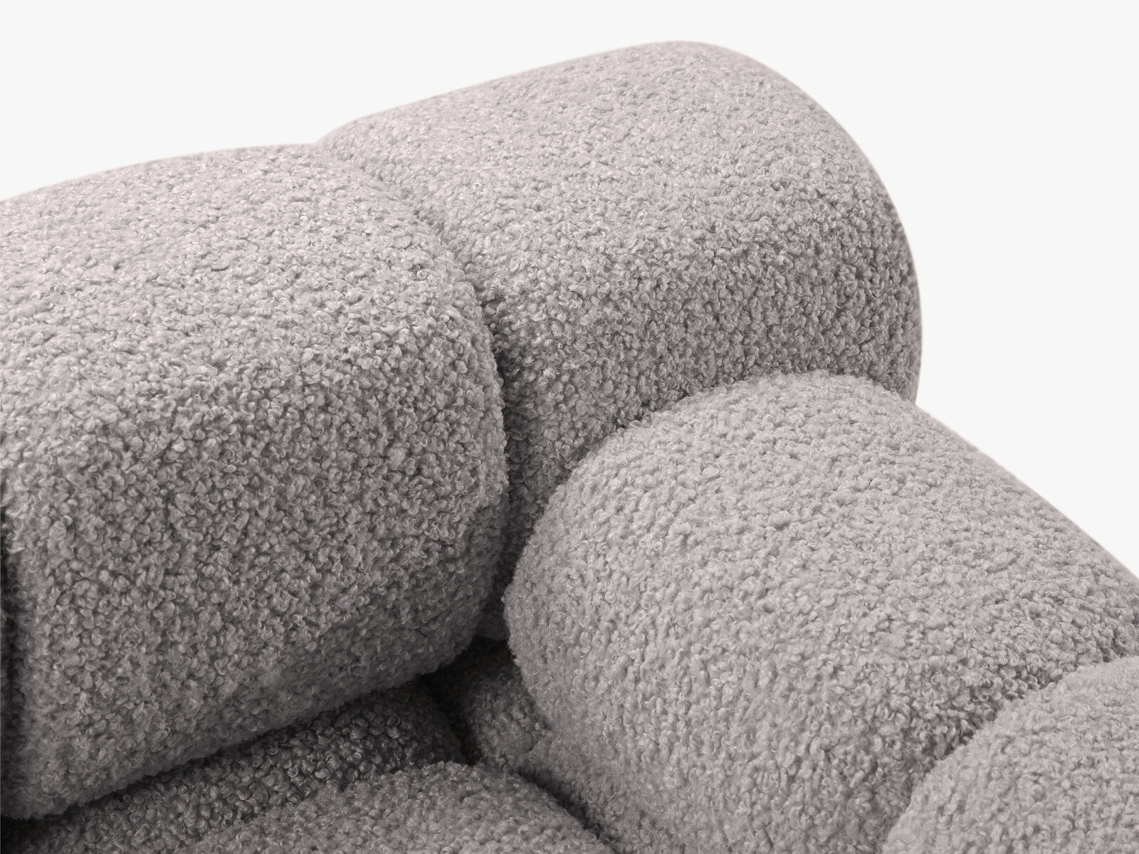 Micadoni Modulares Sofa Bellis 4-Sitzer Links Boucle Rolf Hellgrau