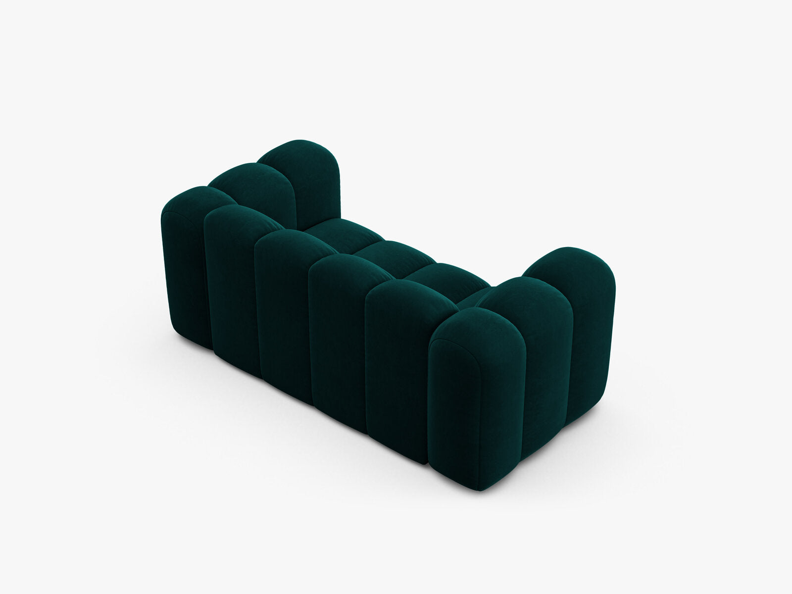 Micadoni Sofa Lupine 2-Sitzer kleine Version Samt Venus Dunkel Petrol