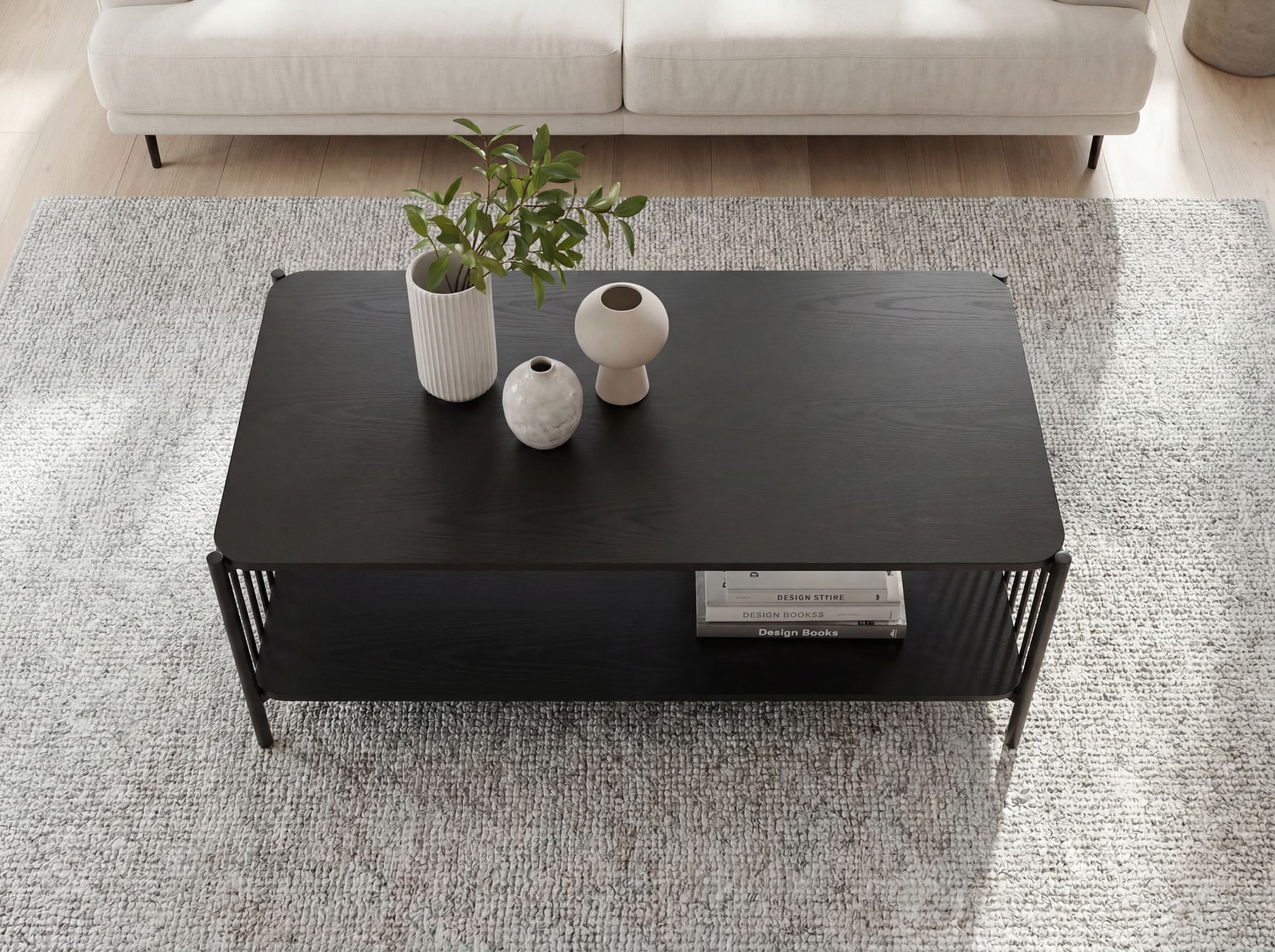 Couchtisch Spillum Eiche Schwarz 110 × 60 × 42 cm