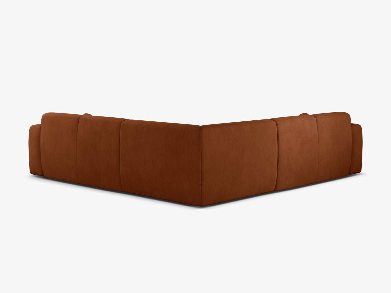 Micadoni Ecksofa Molino 5-Sitzer Strukturierter Stoff Rebel Orange