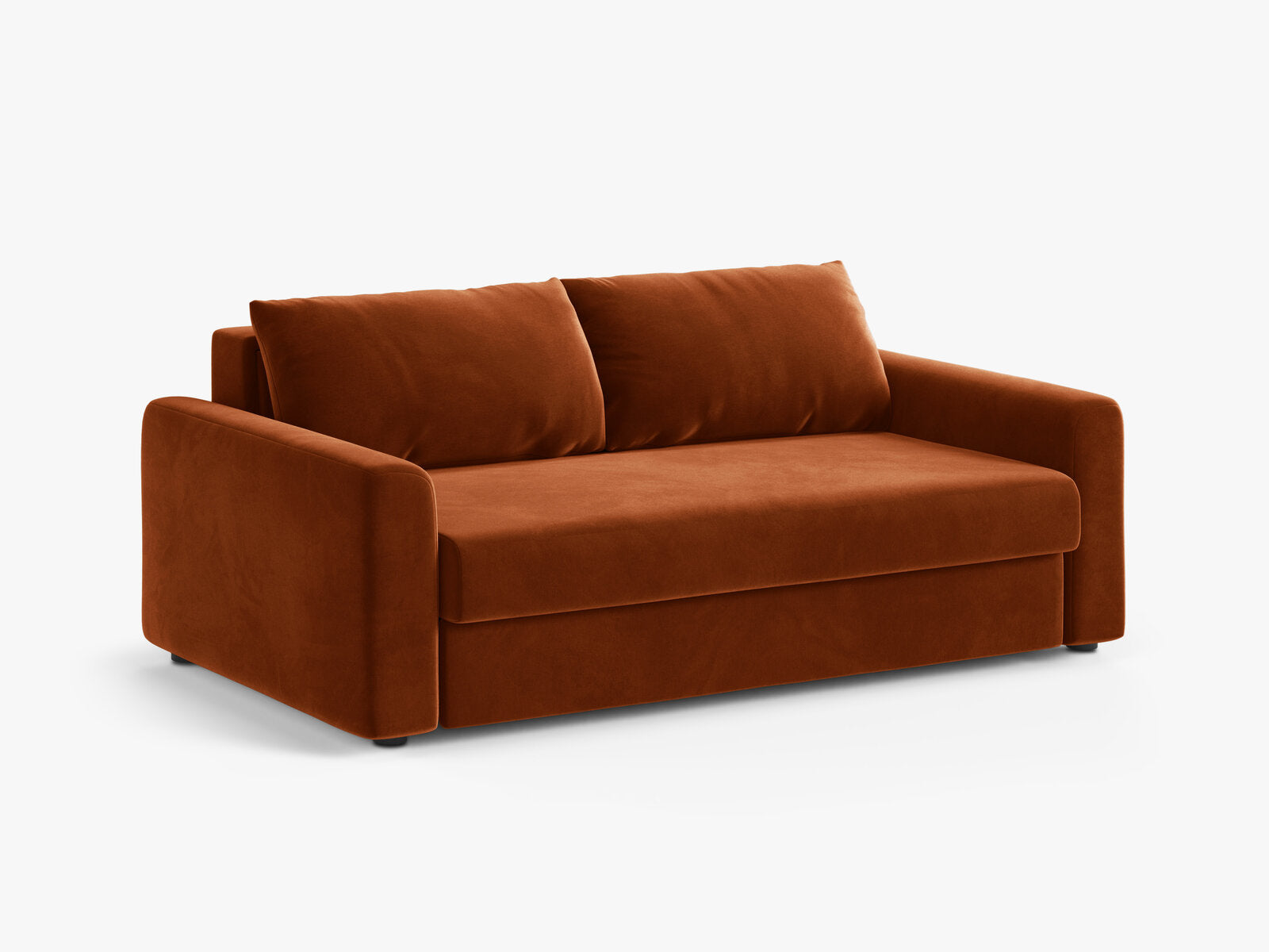 Micadoni Sofa mit Schlaffunktion David 3-Sitzer Samt Salvador Terrakotta