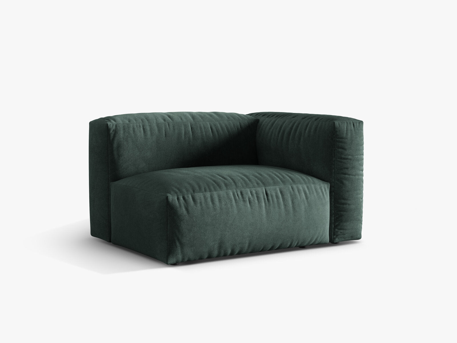 Micadoni Eckmodul Martina 1-Sitzer Rechts Samt Vogue Petrol