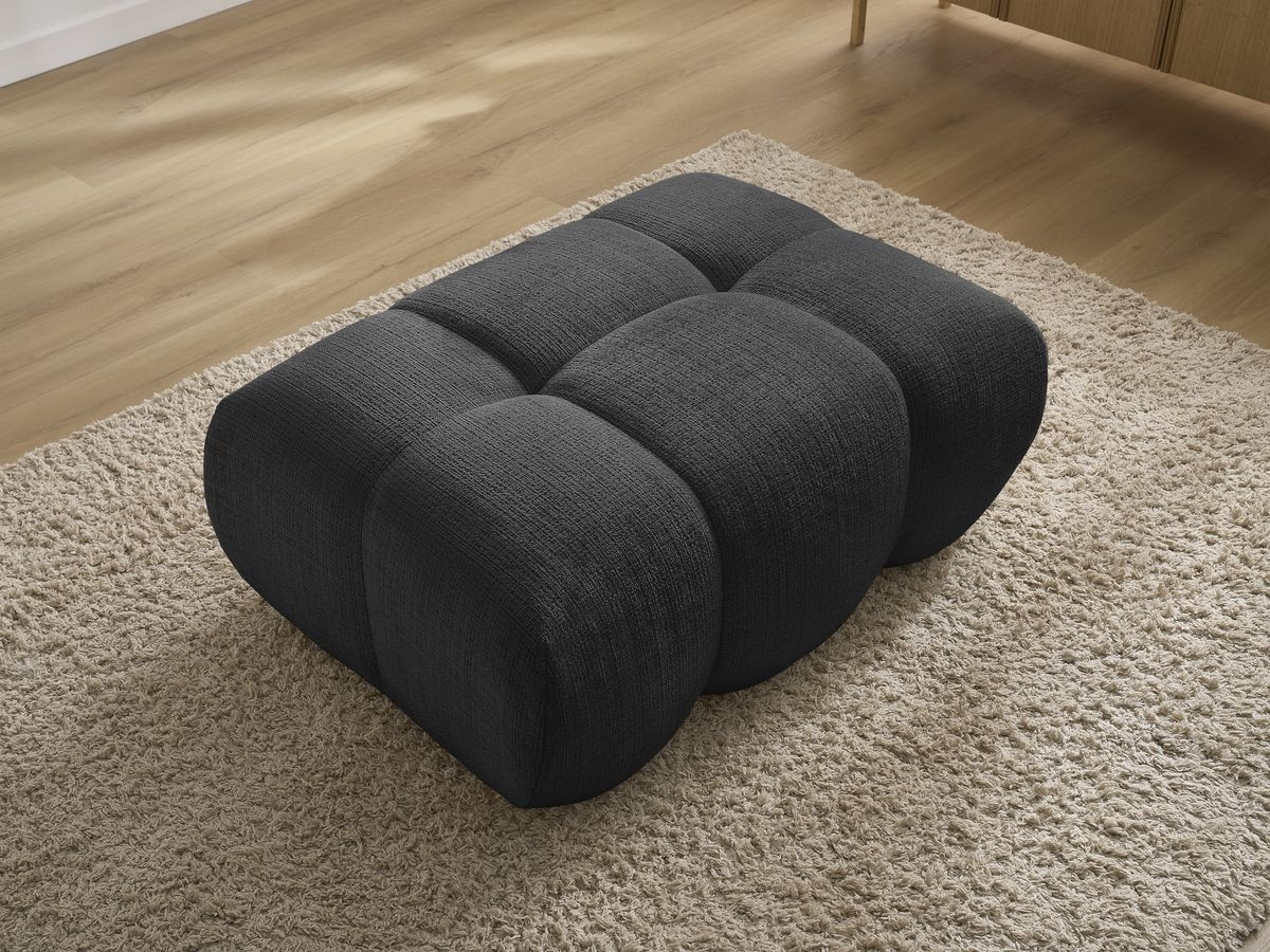 Bobochic Ivane Pouf Strukturstoff Schwarz
