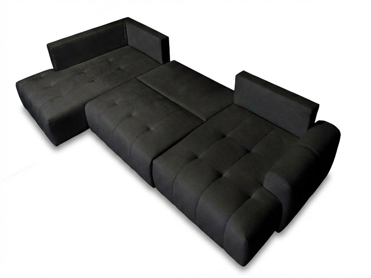 Bobochic Roxelane Wohnlandschaft Melange-Stoff Dunkelgrau Ecke rechts