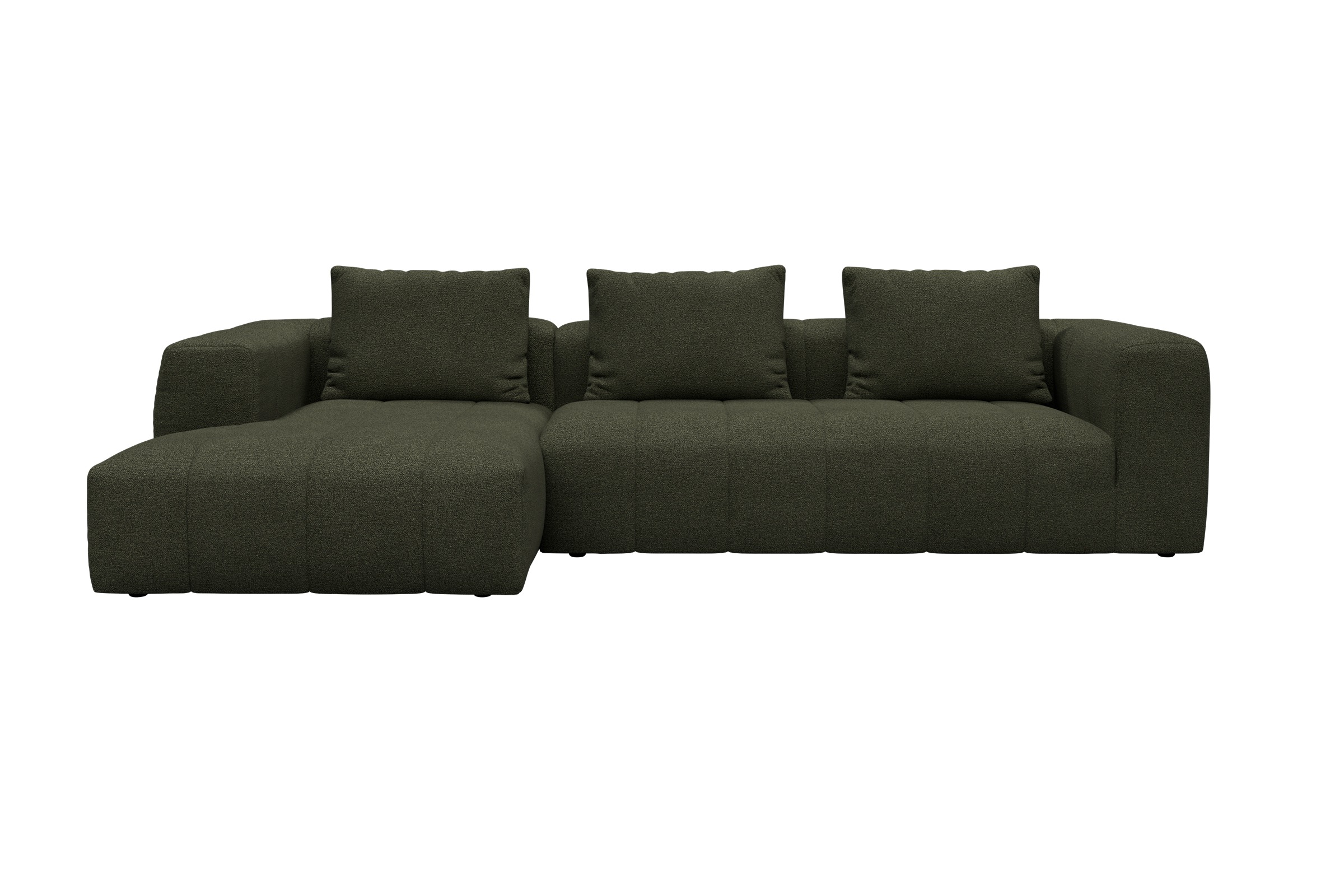 Hugo 2,5-Sitzer Armlehne rechts mit Chaiselongue Boucle-Forest-Green moebelfaktor