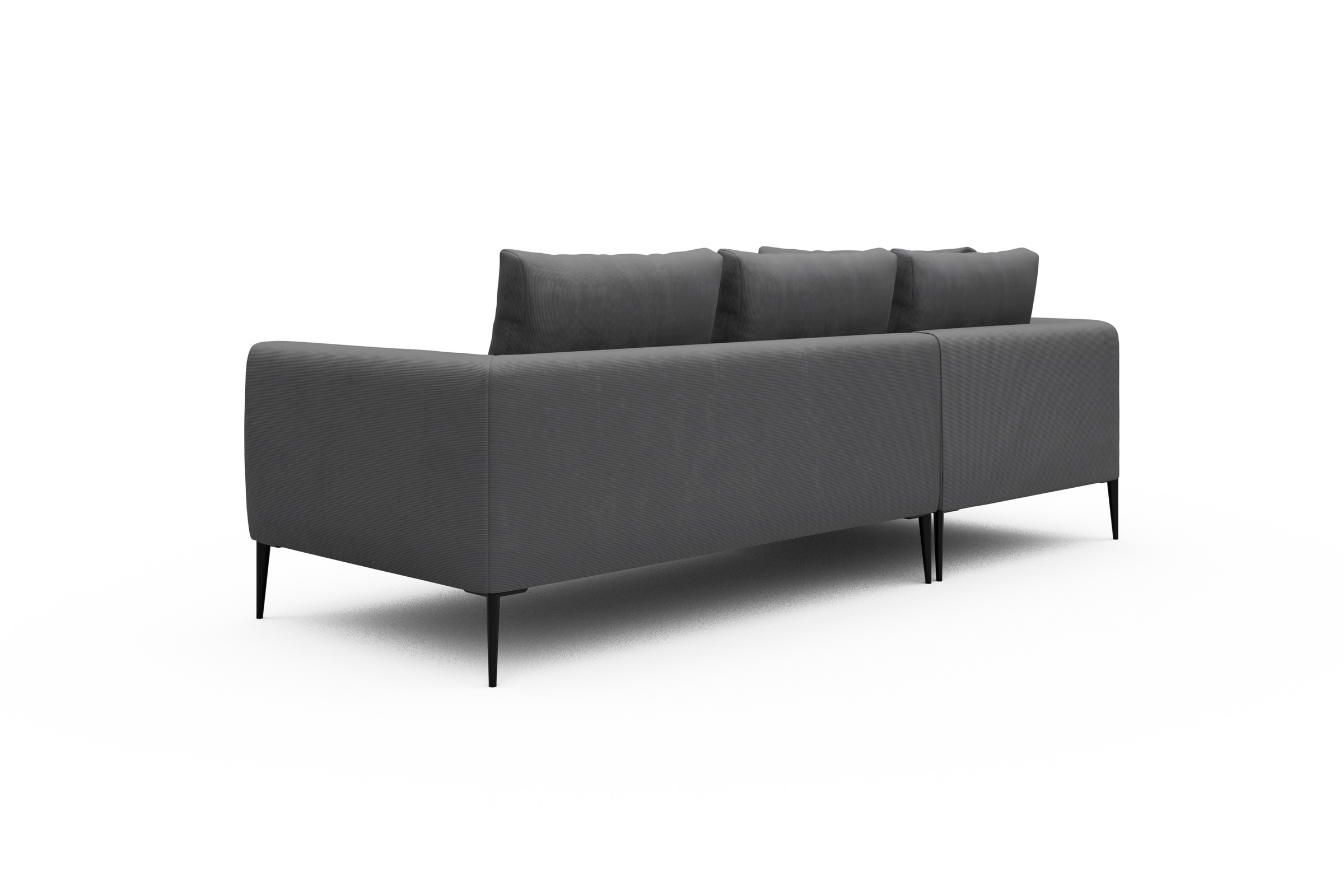 Ecksofa Paul Relax-Ecke links mit 2-Sitzer Cordufine-Grey