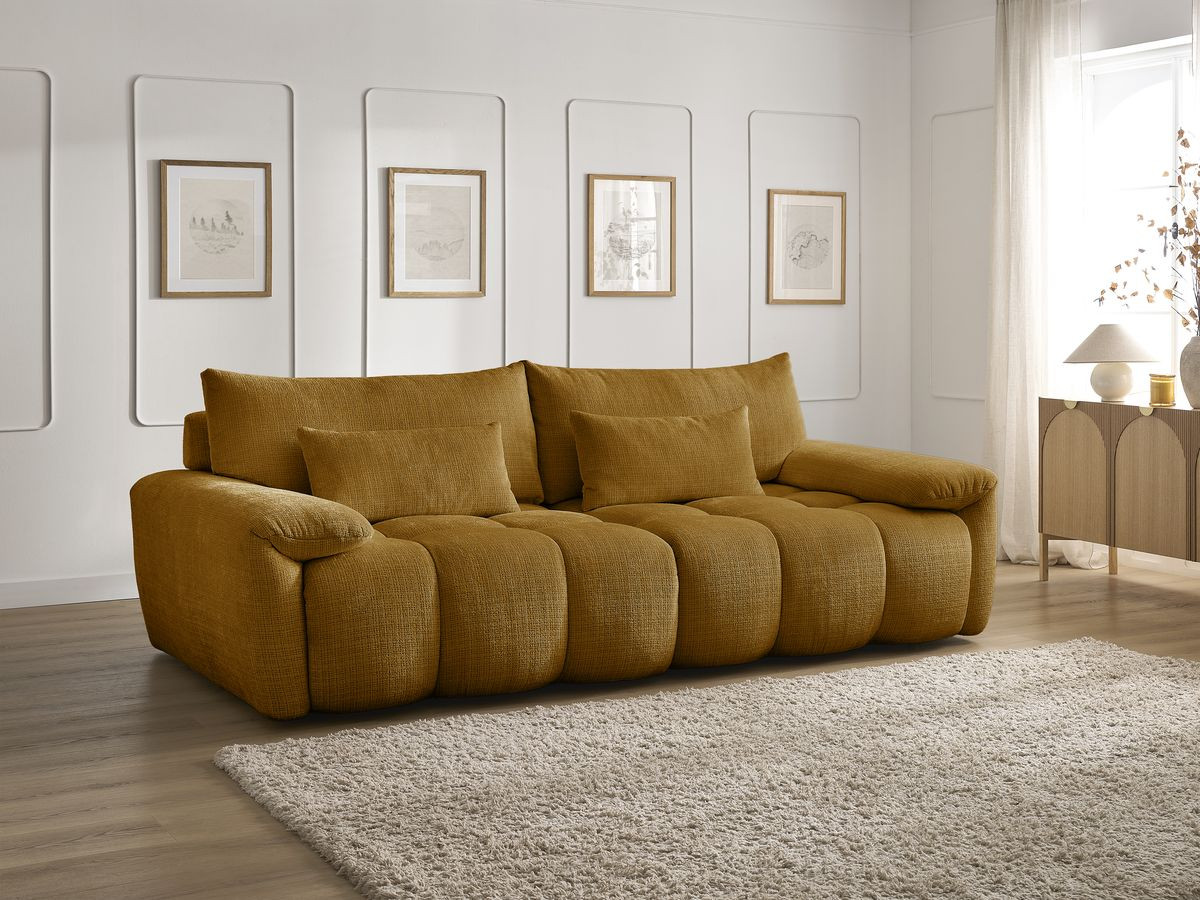Bobochic Ivane Sofa 3-Sitzer Strukturstoff Gelb