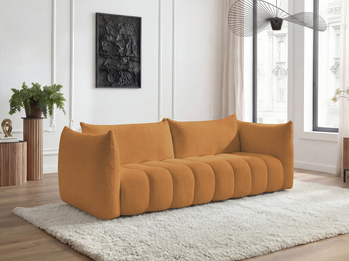 Bobochic Azra Sofa 4-Sitzer Bouclé-Stoff Gelb