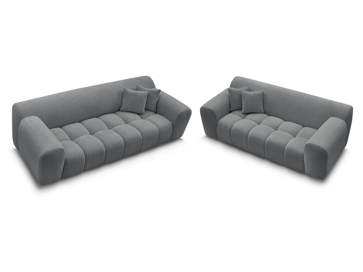 Bobochic Melisse Sofa 5-Sitzer Melange-Stoff Dunkelgrau
