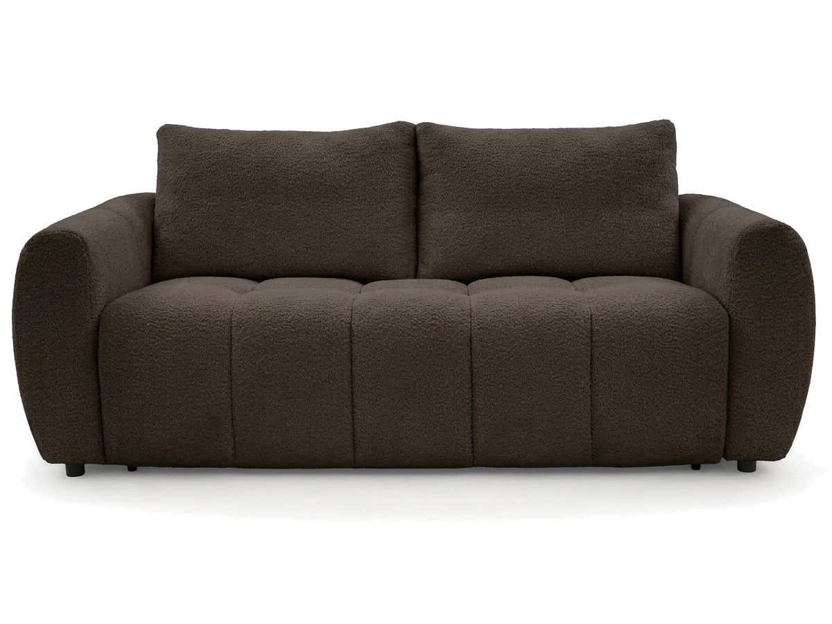 Bobochic Fuji Schlafsofa 3-Sitzer Bouclé-Stoff Braun