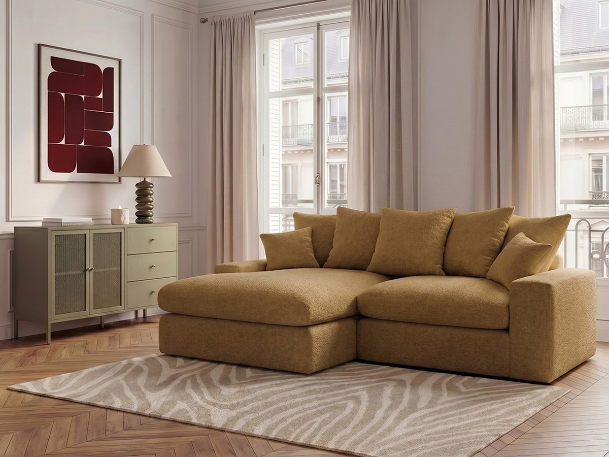 Bobochic Nevada Ecksofa Stoff Gelb