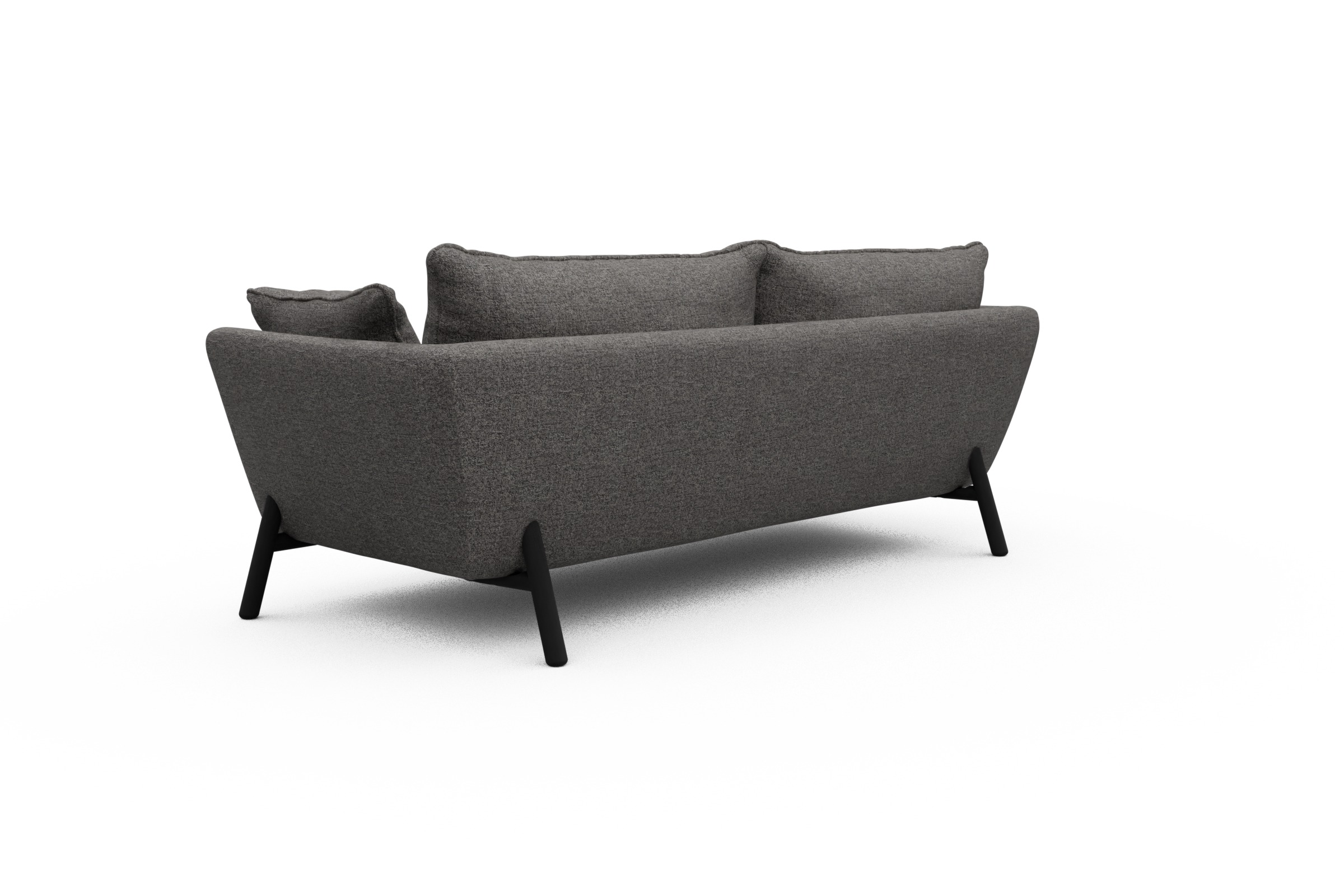 Sofa Emil PREMIUM 3-Sitzer Beinfarbe Eiche Schwarz Carreno-Salt-and-Pepper