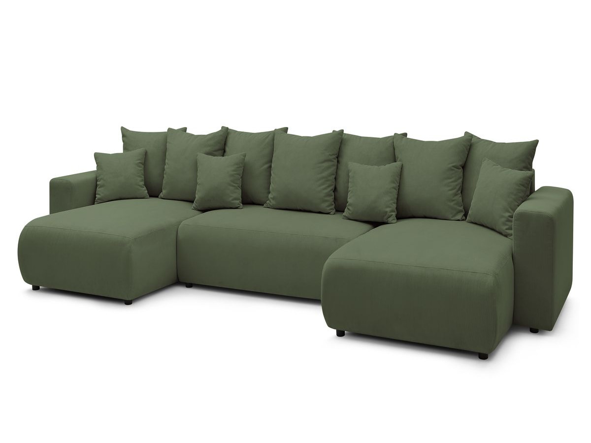 Bobochic Envy Wohnlandschaft mit Pouf Cordsamt Grün
