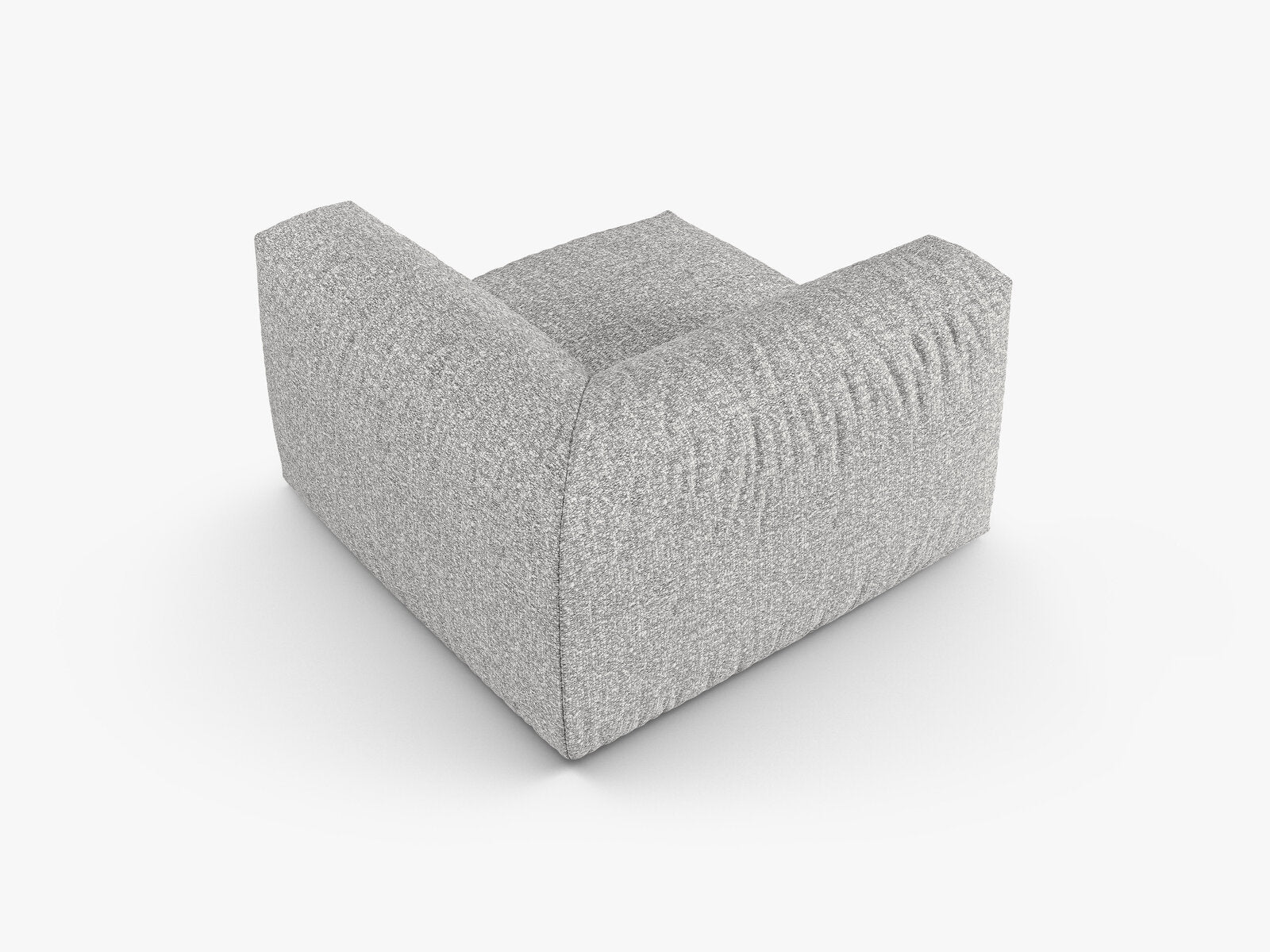 Micadoni symmetrisches Eckmodul Martina 1-Sitzer 90cm Sitztiefe Boucle Monet Silber