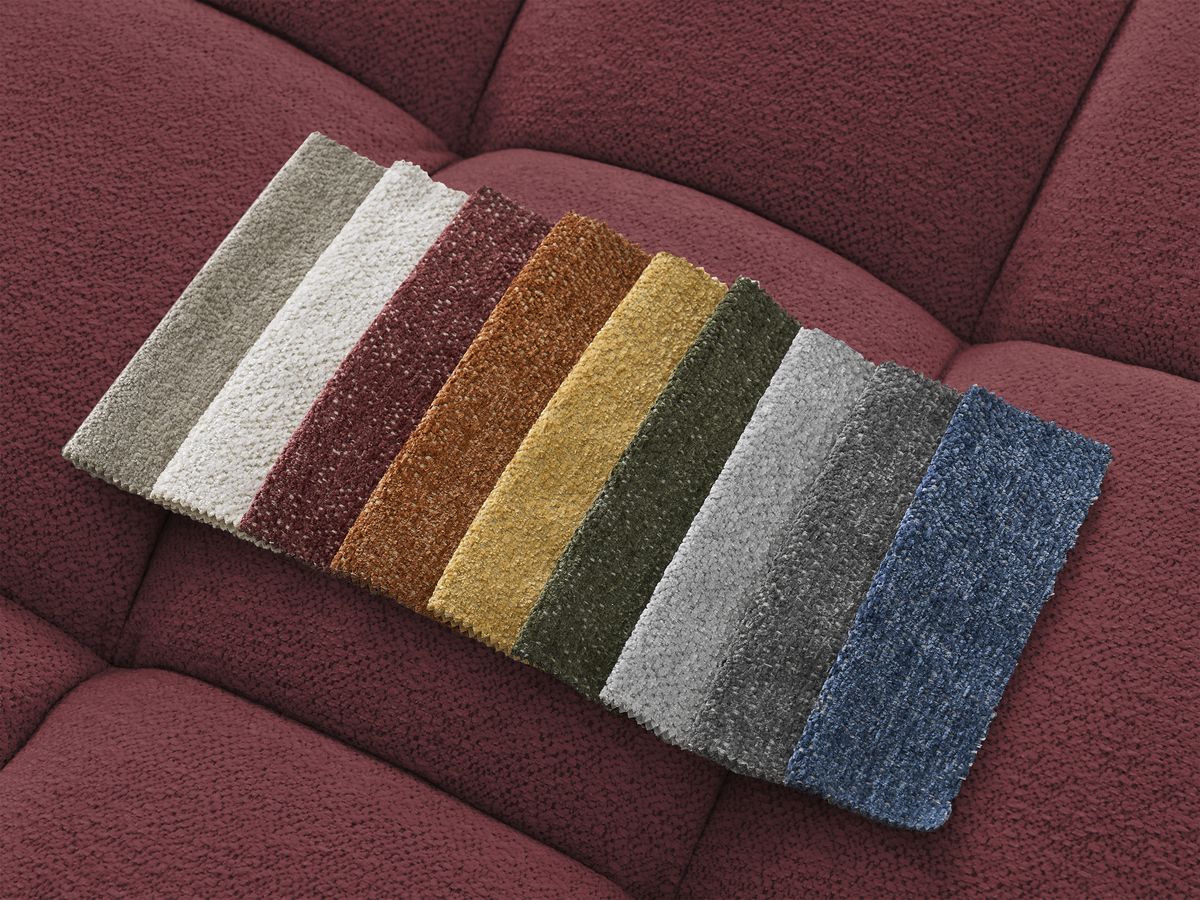 Bobochic Everest Sofa 3-Sitzer, 2 Kissen Melange-Stoff Rot