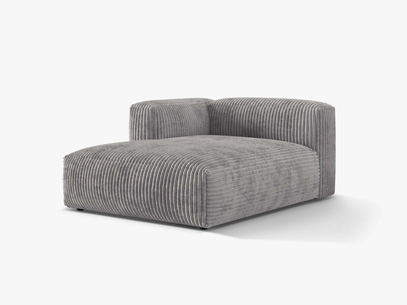 Micadoni Recamiere Martina 1-Sitzer Links Kord Tilia Hellgrau