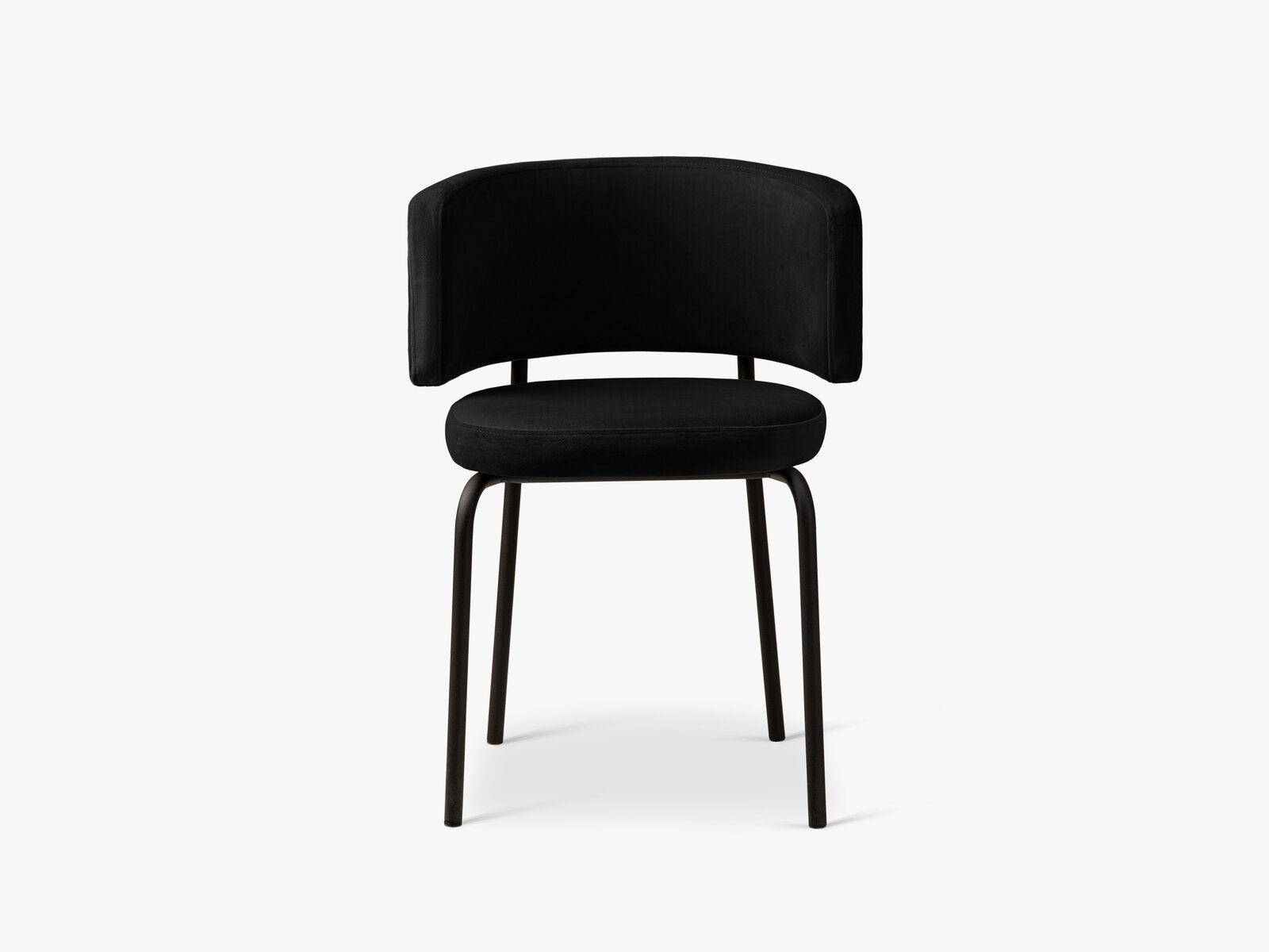 Micadoni Stuhl Dora Samt Magic Velvet Schwarz Metall Schwarz