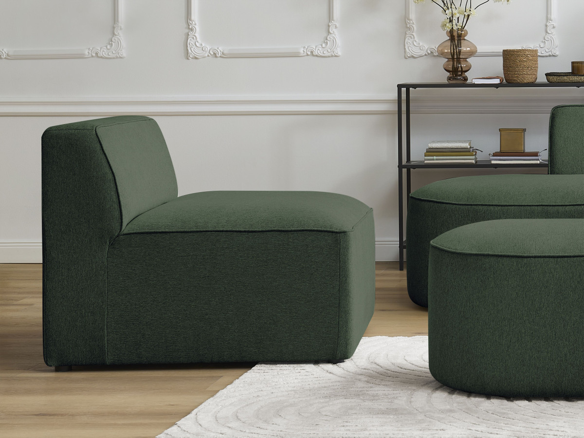 Bobochic Rousseau Sofamodul 1-Sitzer Melange-Stoff Grün
