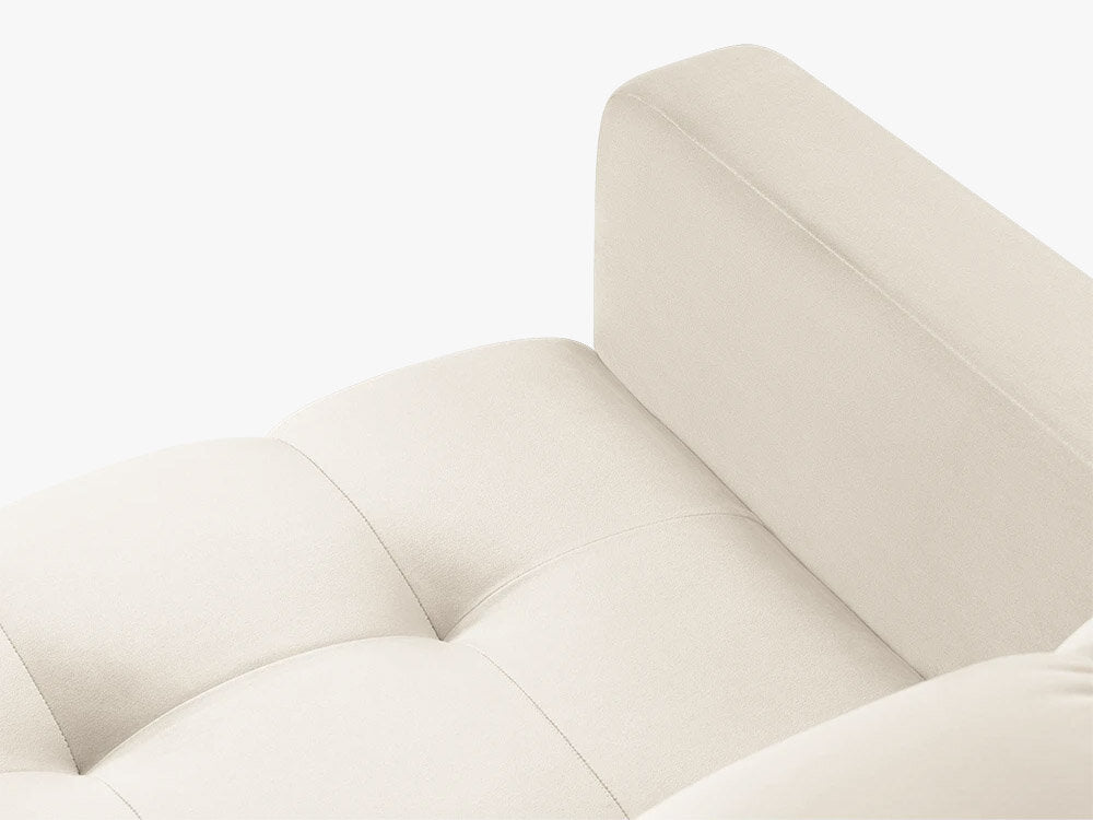 Micadoni Sofa Mamaia 3-Sitzer Samt Bluvel Helles Beige schwarze Beine