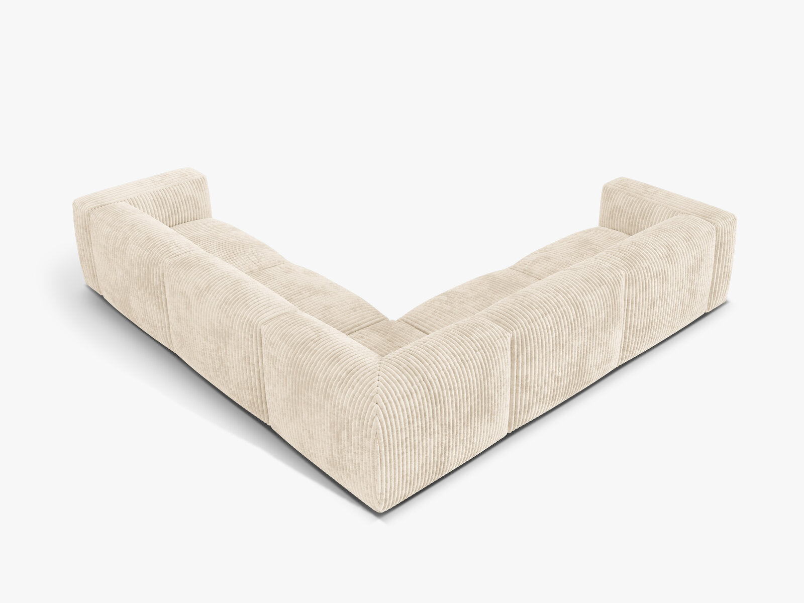 Micadoni modulares symmetrisches Ecksofa XL Martina 5-Sitzer Kord Tilia Helles Beige