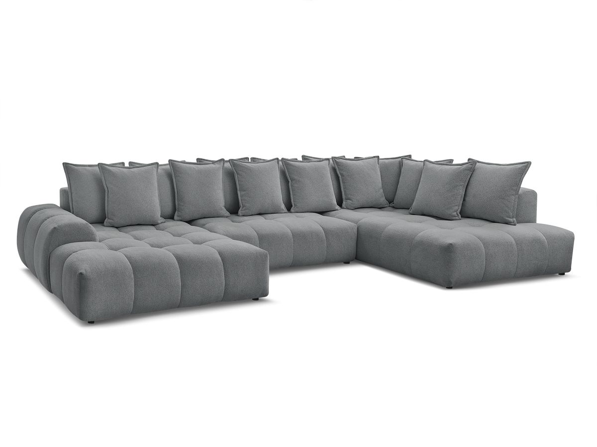 Bobochic Everest Wohnlandschaft, 14 Kissen Melange-Stoff Dunkelgrau Ecke links