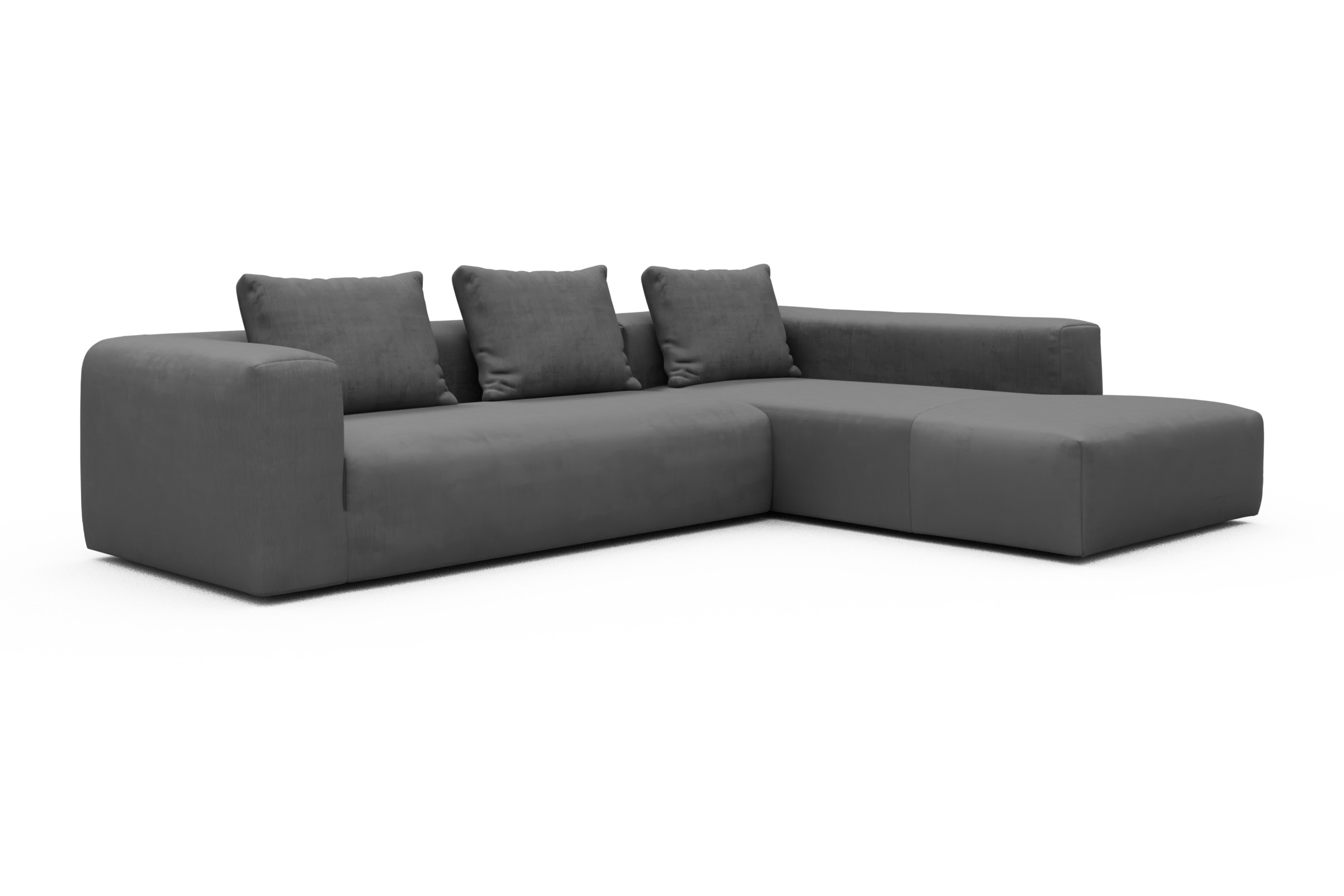 Ecksofa Fred Relax-Ecke rechts mit 2,5-Sitzer Cordufine-Grey