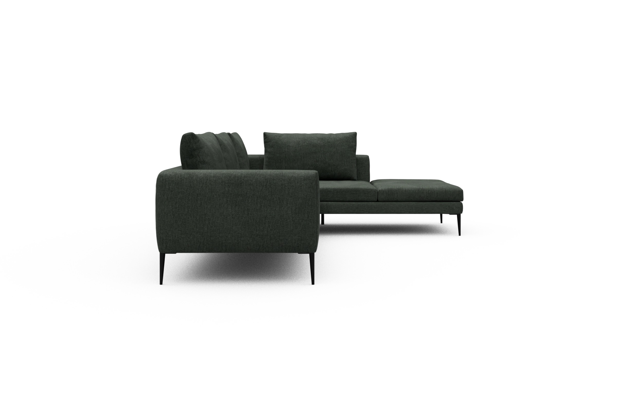 Ecksofa Paul Relax-Ecke links mit 3-Sitzer Aivi-Pine-Green