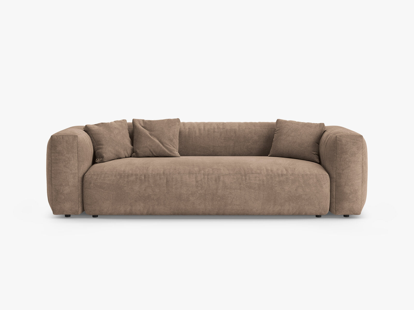 Micadoni Martina Schlafsofa 3-Sitzer Samt Vogue Dunkelbeige