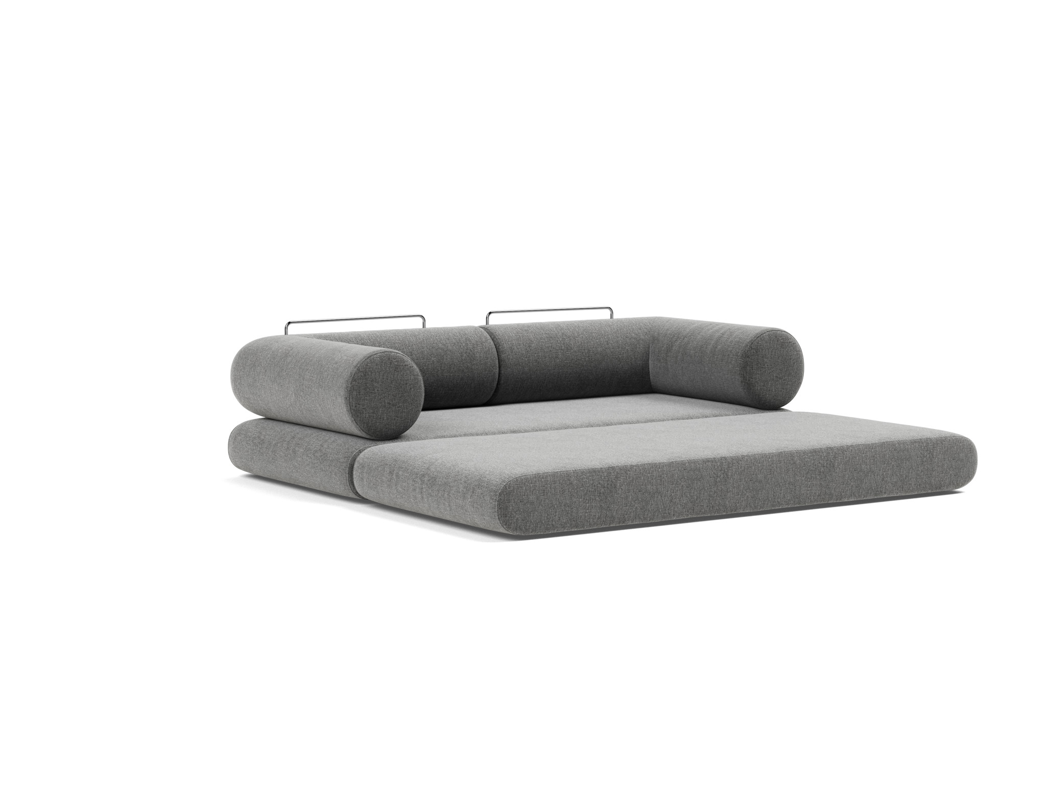 Tagesbett Circlus mit L-förmigen Armlehnen Strukturierter Stoff Twist 563-Charcoal