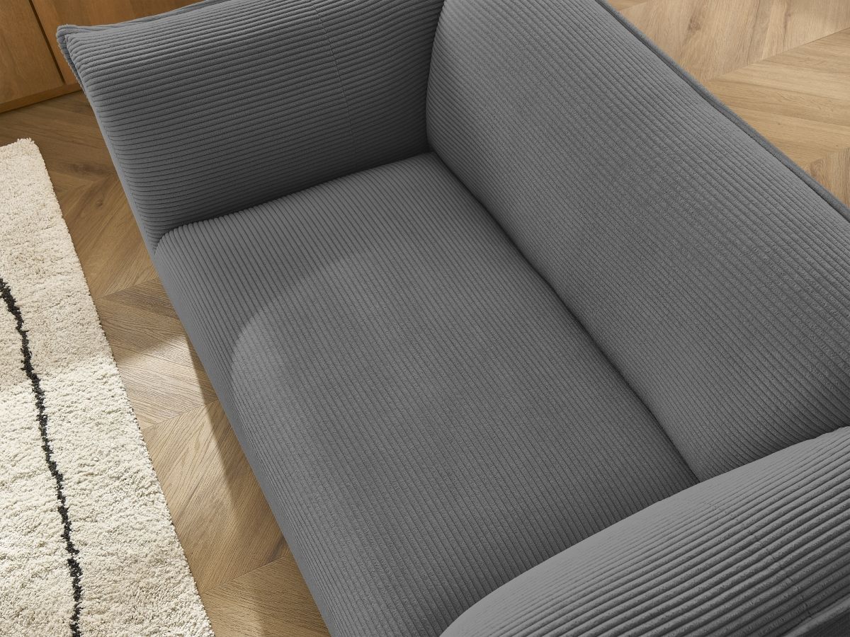 Bobochic Giorgia Sofa 2-Sitzer Cordsamt Dunkelgrau