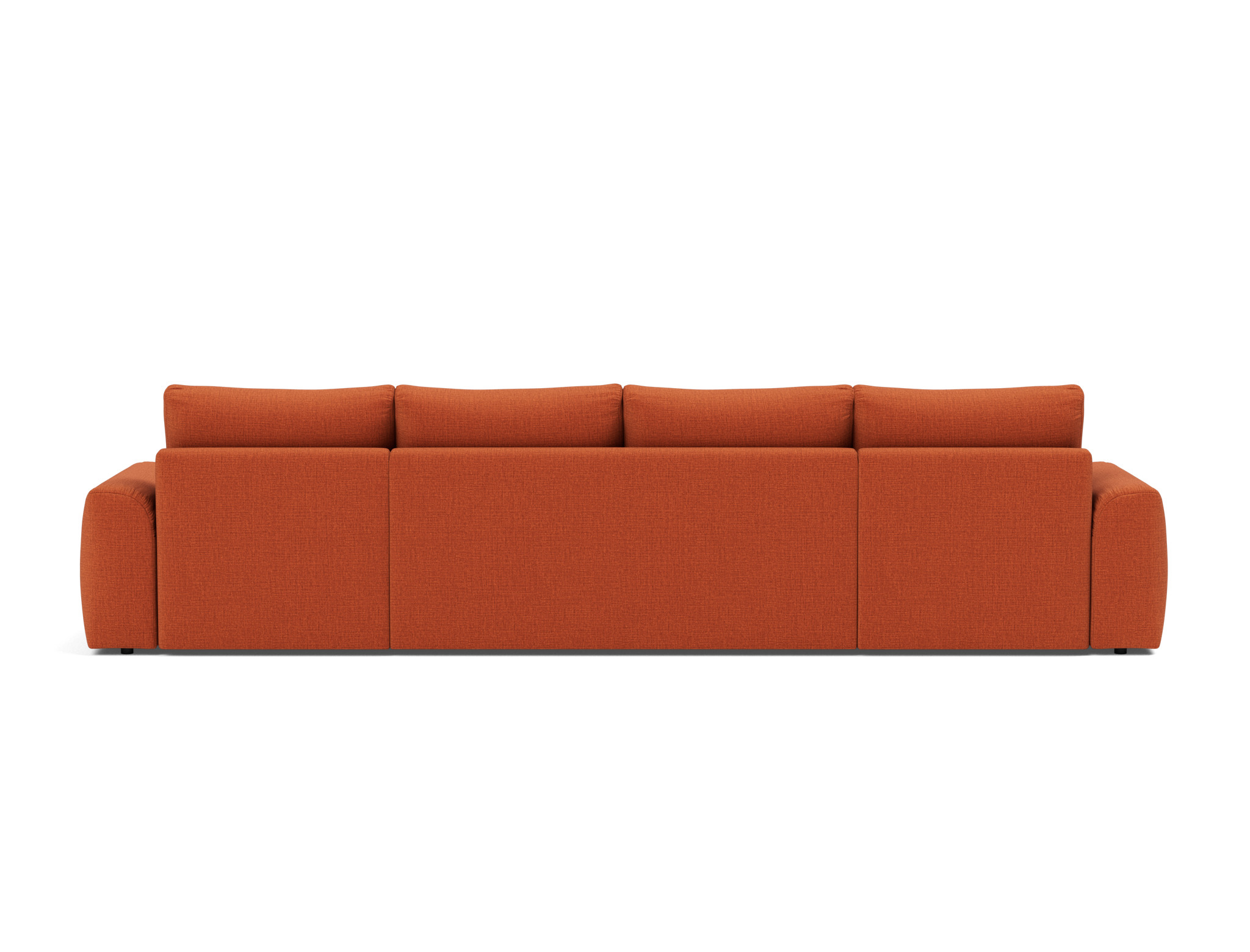 Schlafsofa Norum U-Form mit Chunky-Armlehnen Chenille Esina 412-Rust-Orange