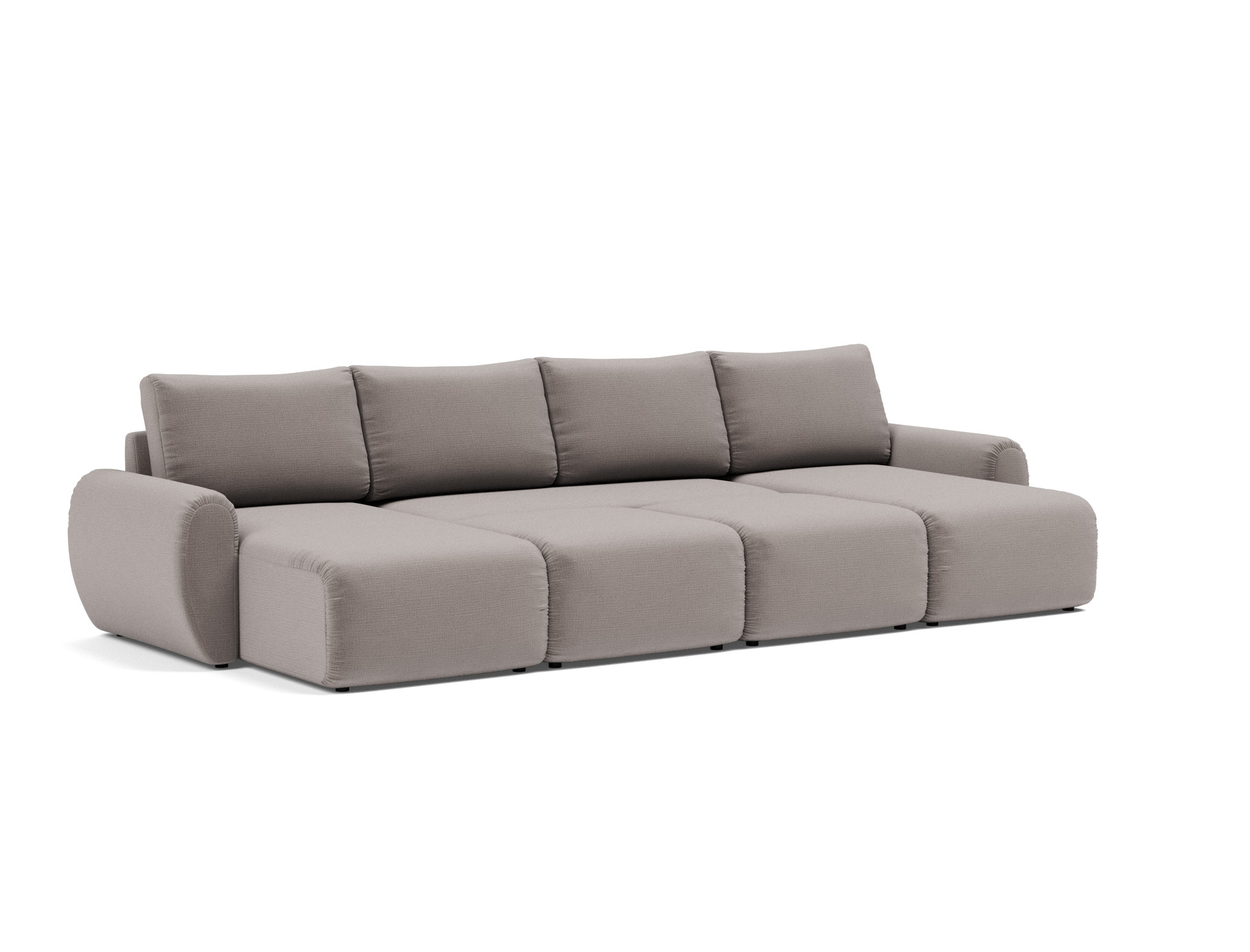 Schlafsofa Norum U-Form mit Curve-Armlehnen Chenille Esina 418-Truffle