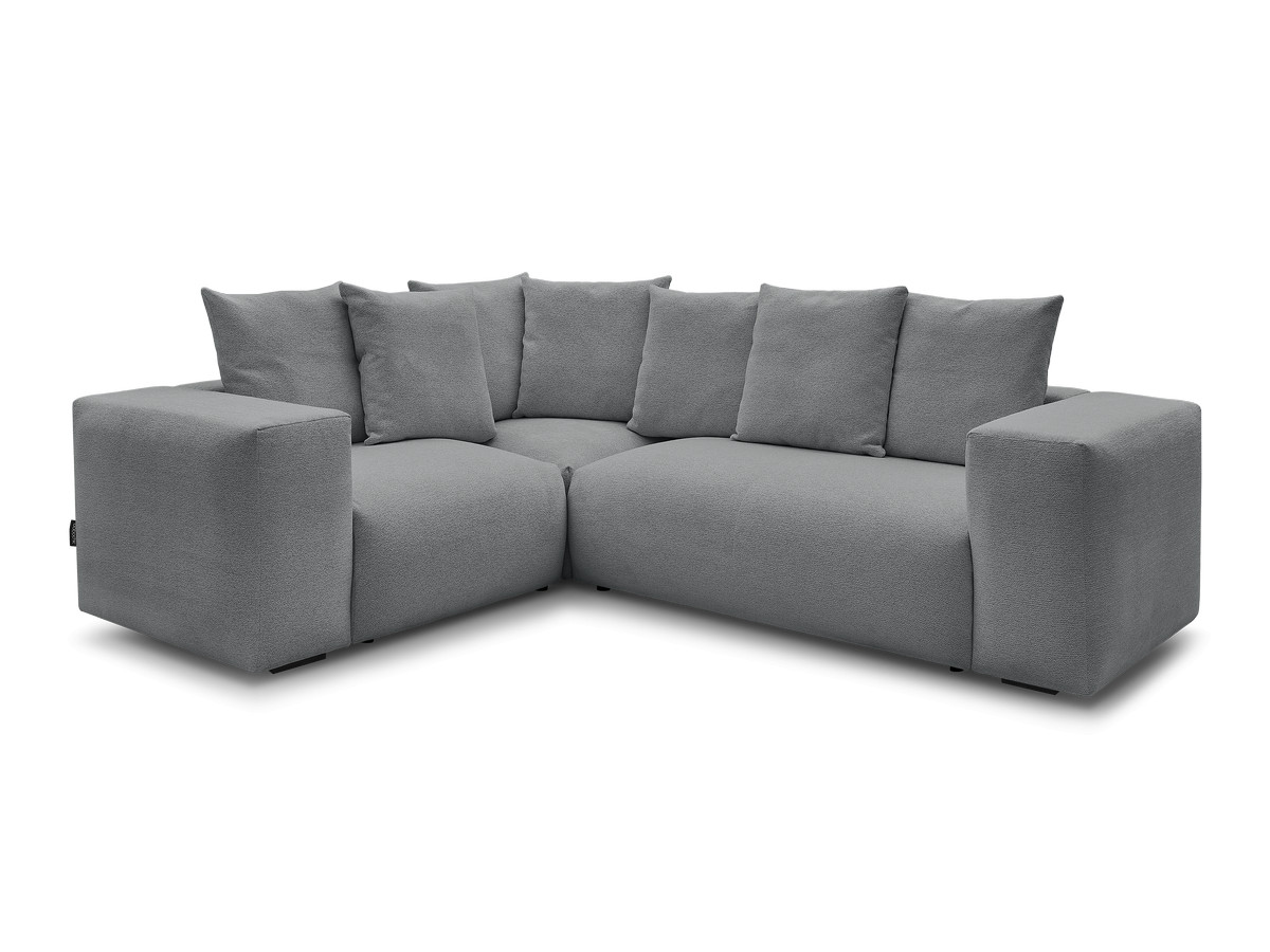 Bobochic Voltaire Ecksofa 268 × 214 cm Melange-Stoff Dunkelgrau Ecke links
