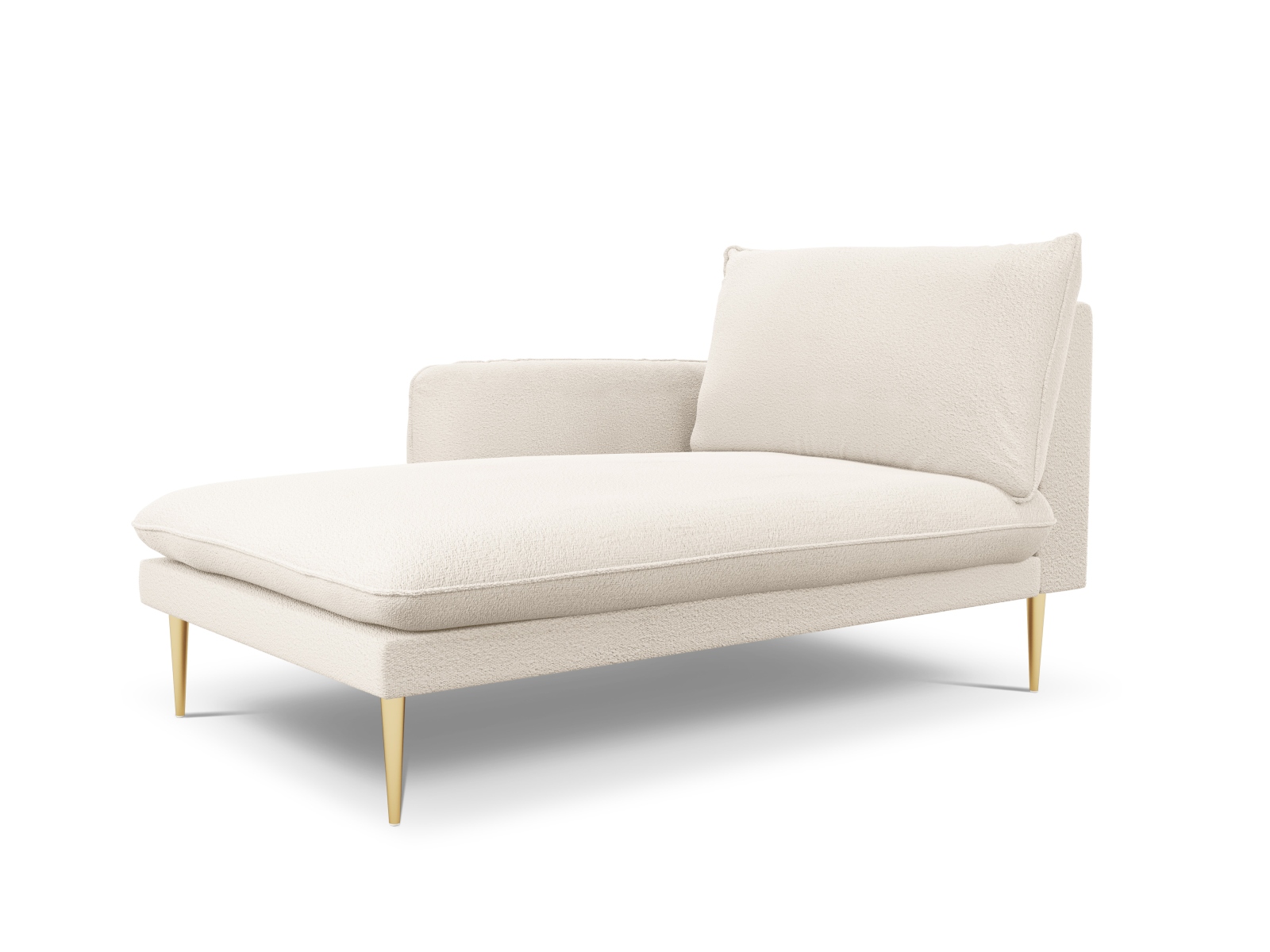 Cosmopolitan Design Chaiselongue Vienna Boucle Ascot Beige Links Beine Gold