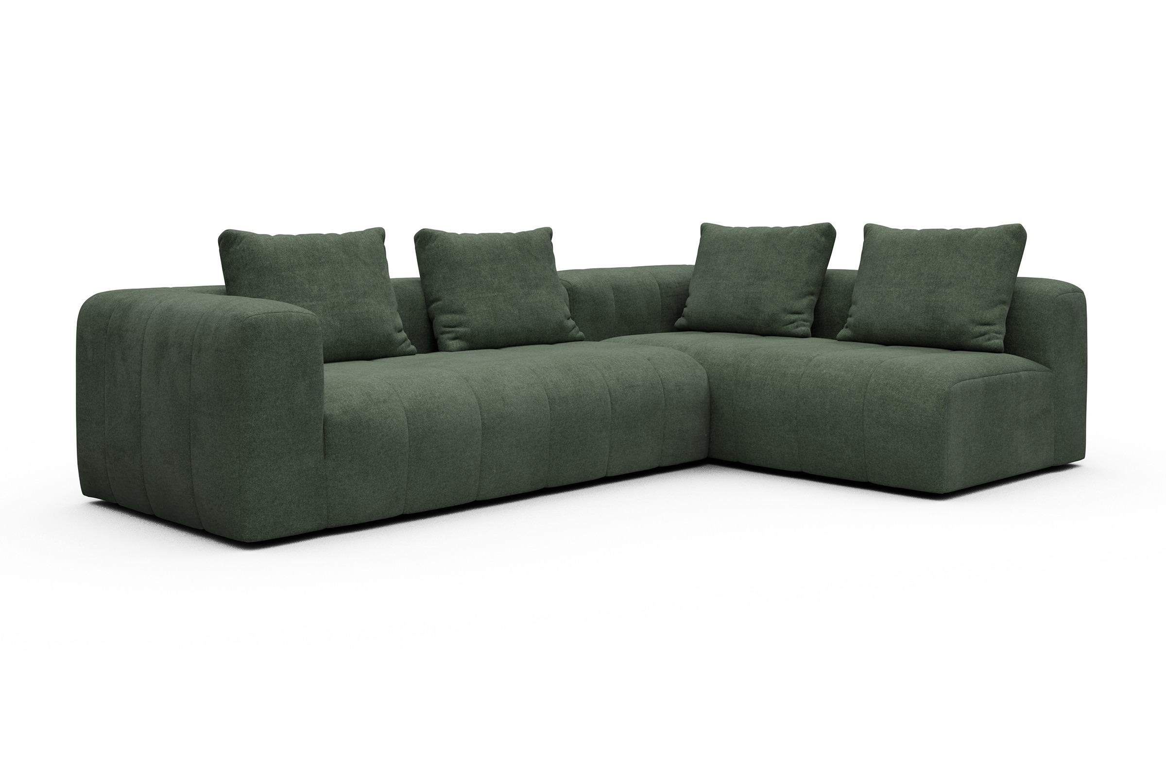 Ecksofa Hugo 2x 2,5-Sitzer Armlehne links Casone-Forest-Green