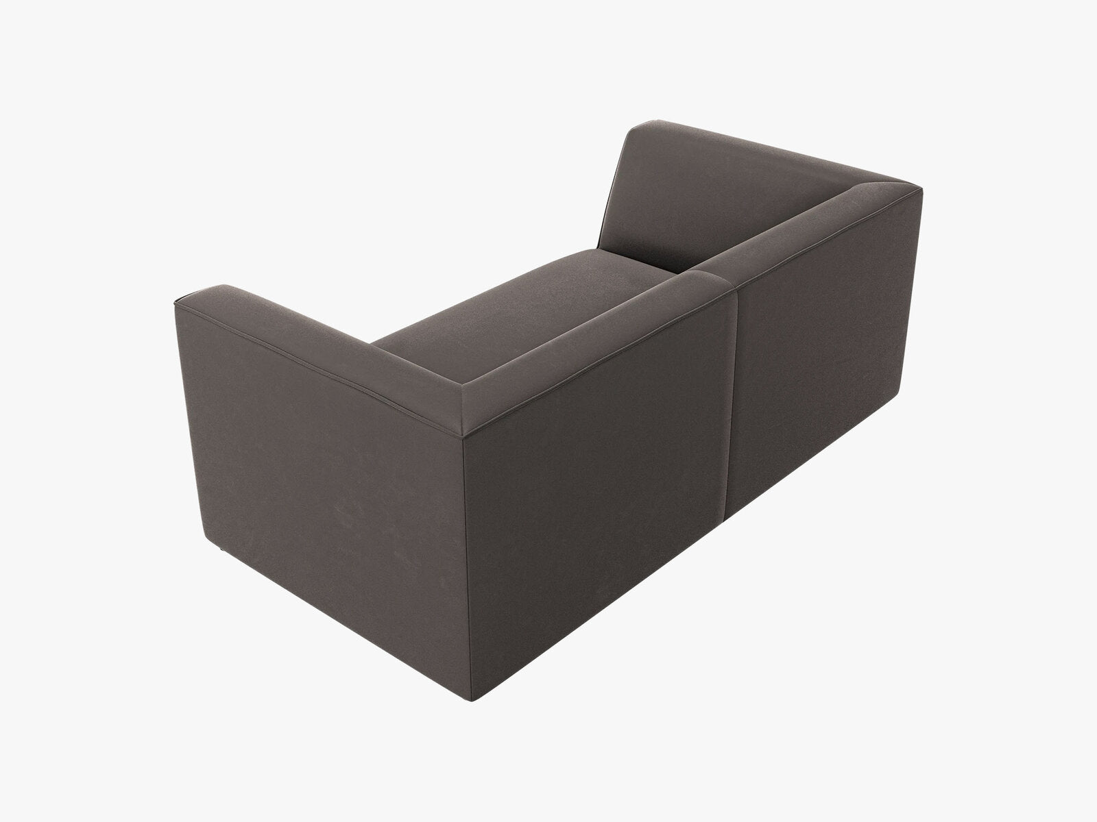 Micadoni Sofa Ruby 2-Sitzer Samt Salvador Dunkelgrau