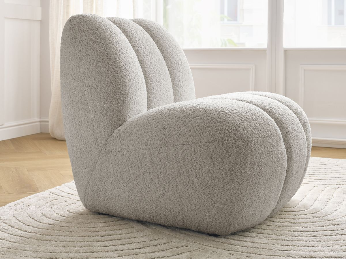 Bobochic Janissaire Sessel 81 × 90 cm Bouclé-Stoff Beige