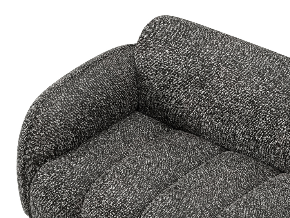 Cosmopolitan Design Ecksofa Bilbao 3-Sitzer kleine Version Boucle Miles Dunkelgrau Melange Rechts