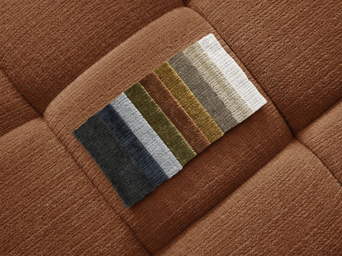 Bobochic Ivane Ecksofa Strukturstoff Orange Ecke links