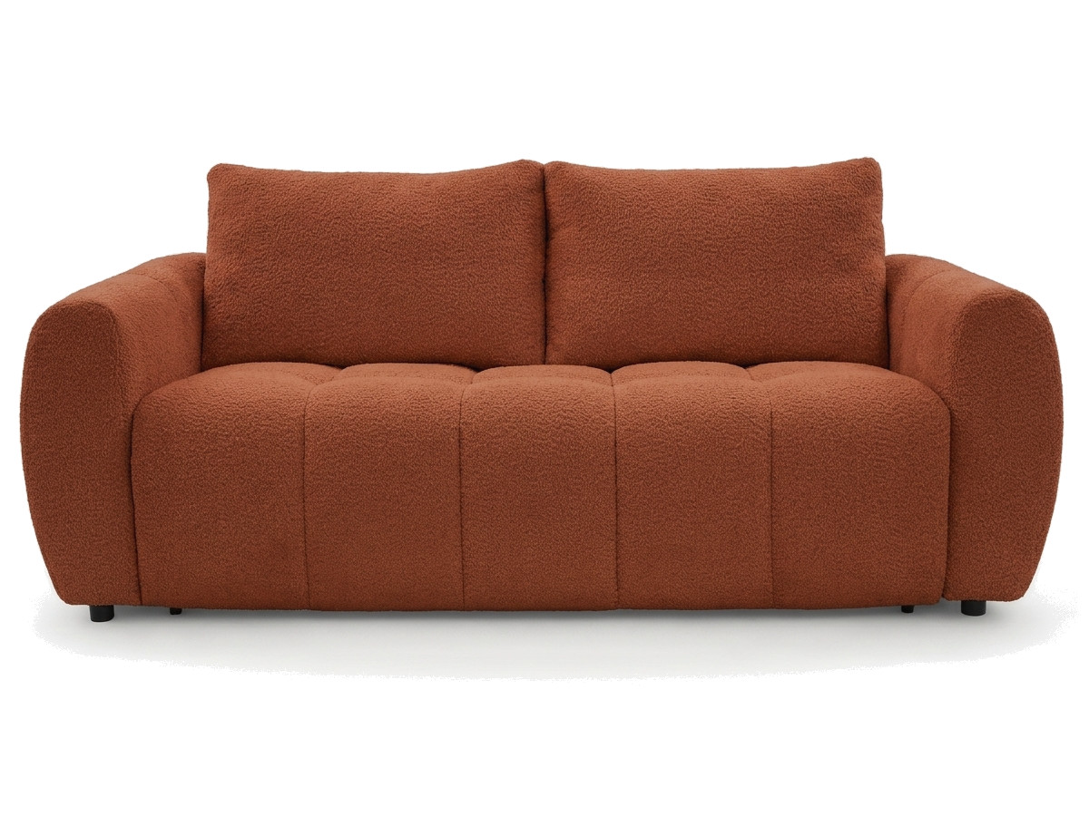 Bobochic Fuji Schlafsofa 3-Sitzer Bouclé-Stoff Orange
