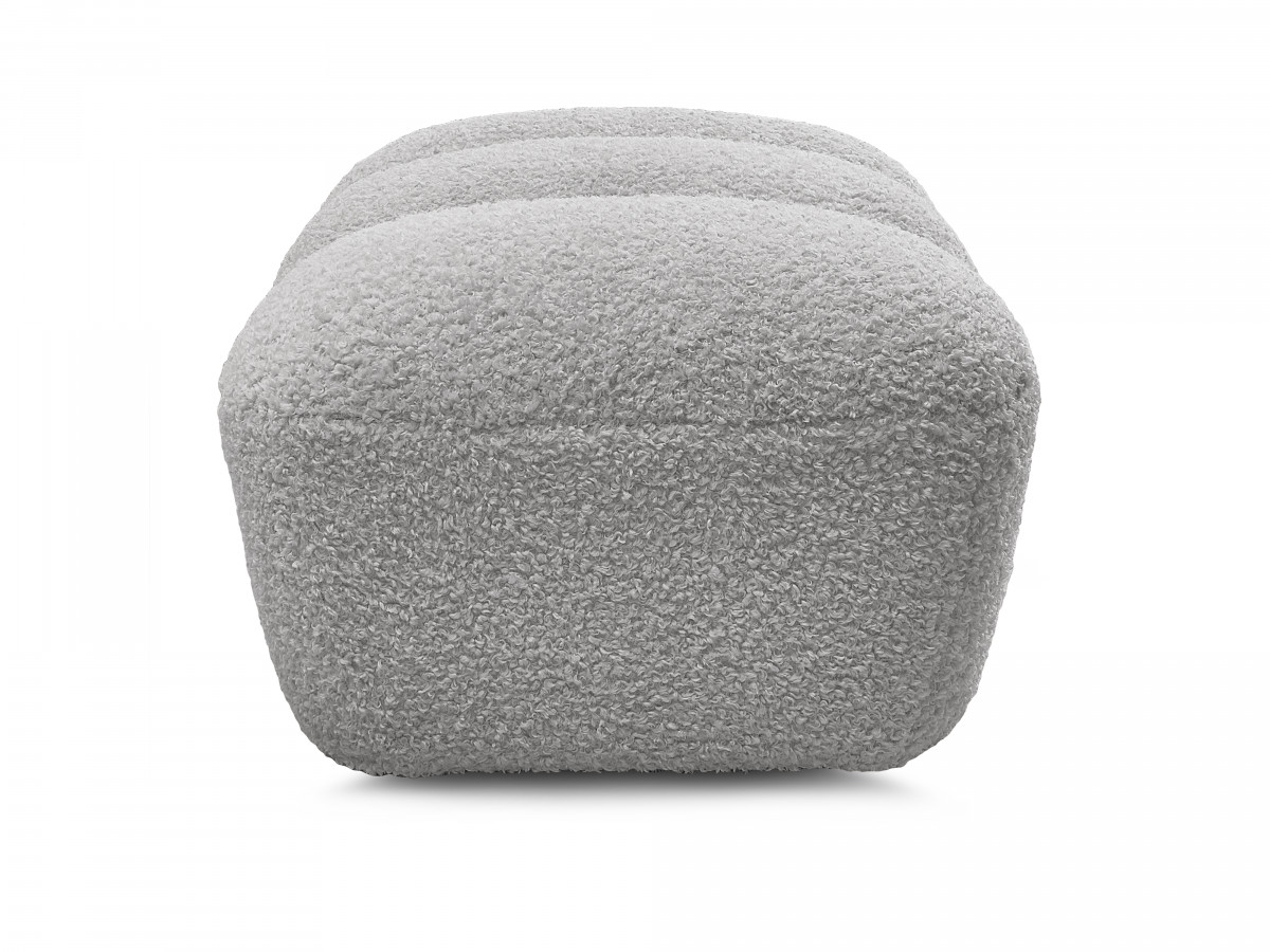 Bobochic Hippolyte Pouf Bouclé-Stoff Hellgrau